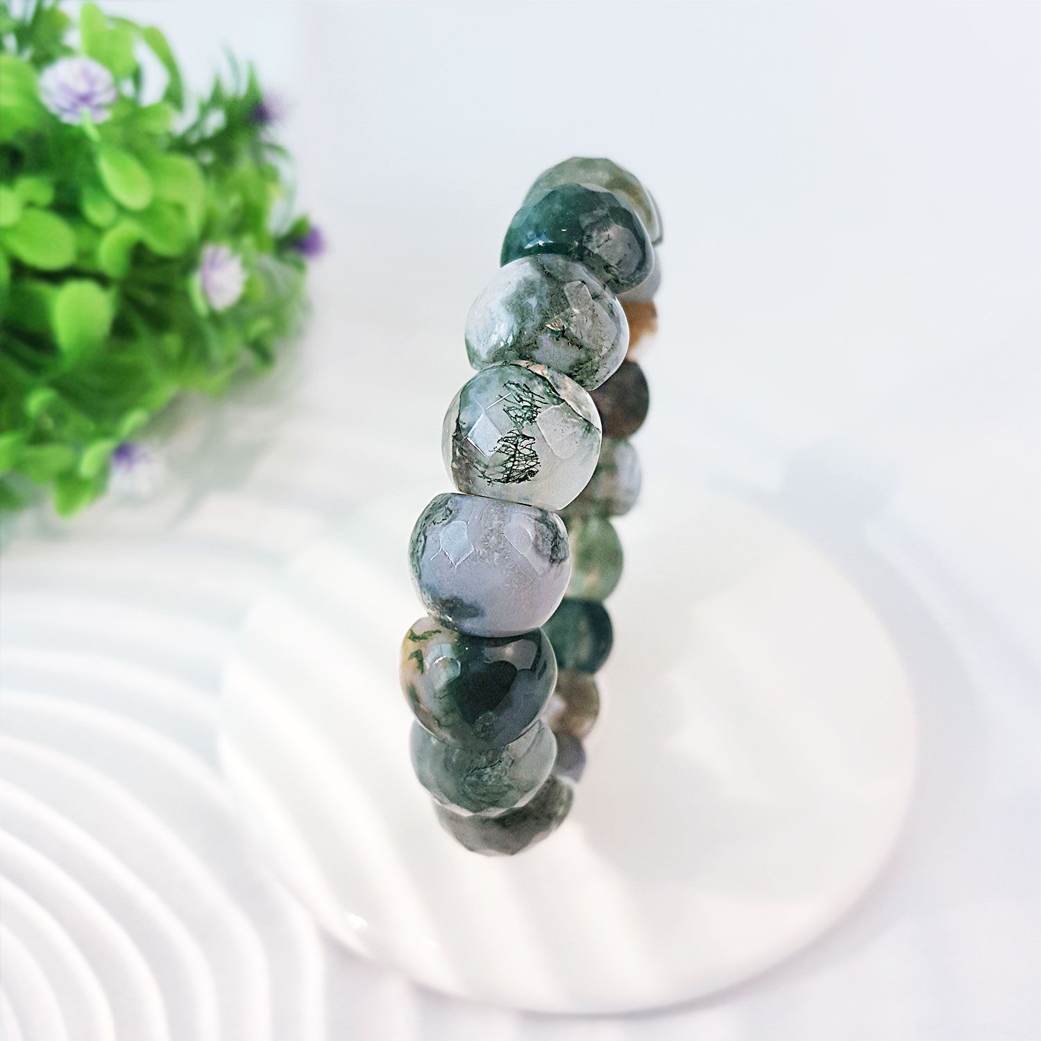 11mm x 12.5mm 水草玛瑙手排