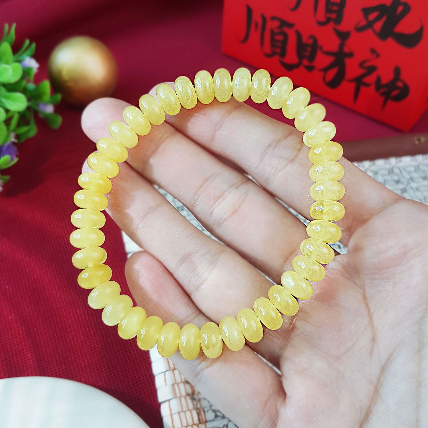 7-7.5mm 蜜蜡琥珀叠珠手链