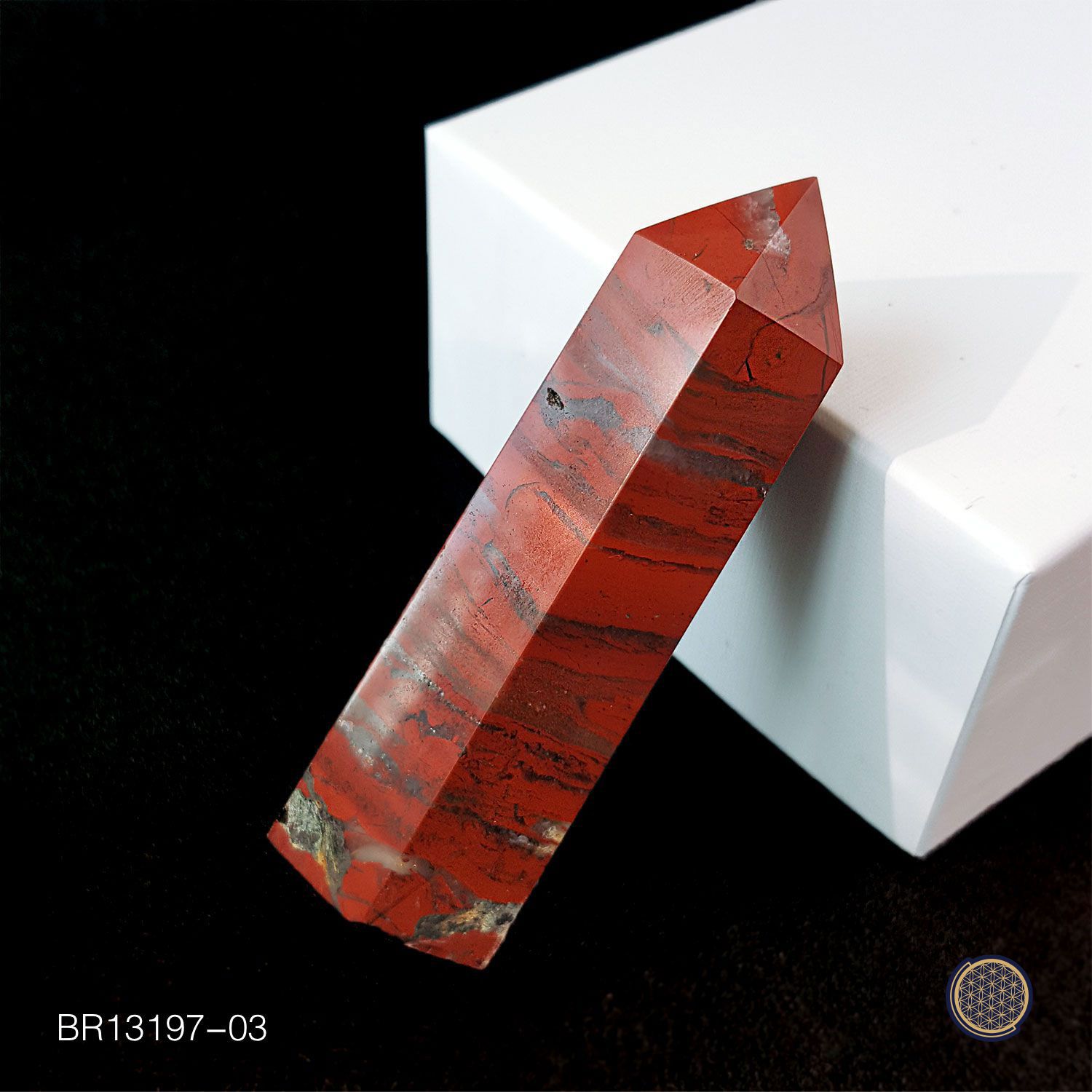 63mm x 100mm 红碧玉柱搭配木座-0.09KGS