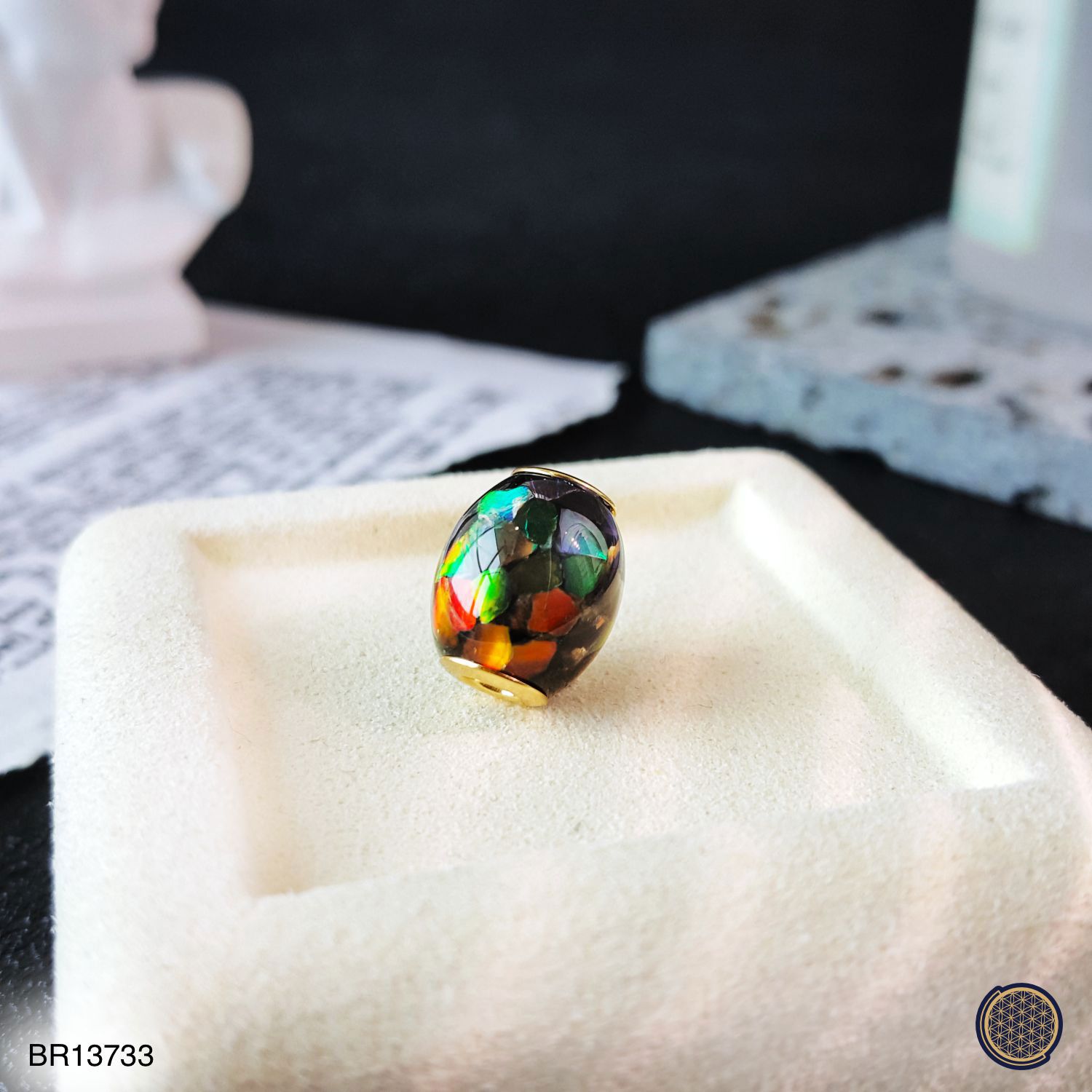9.5mm x 11.5mm 加拿大斑彩拼图路路通 -金色