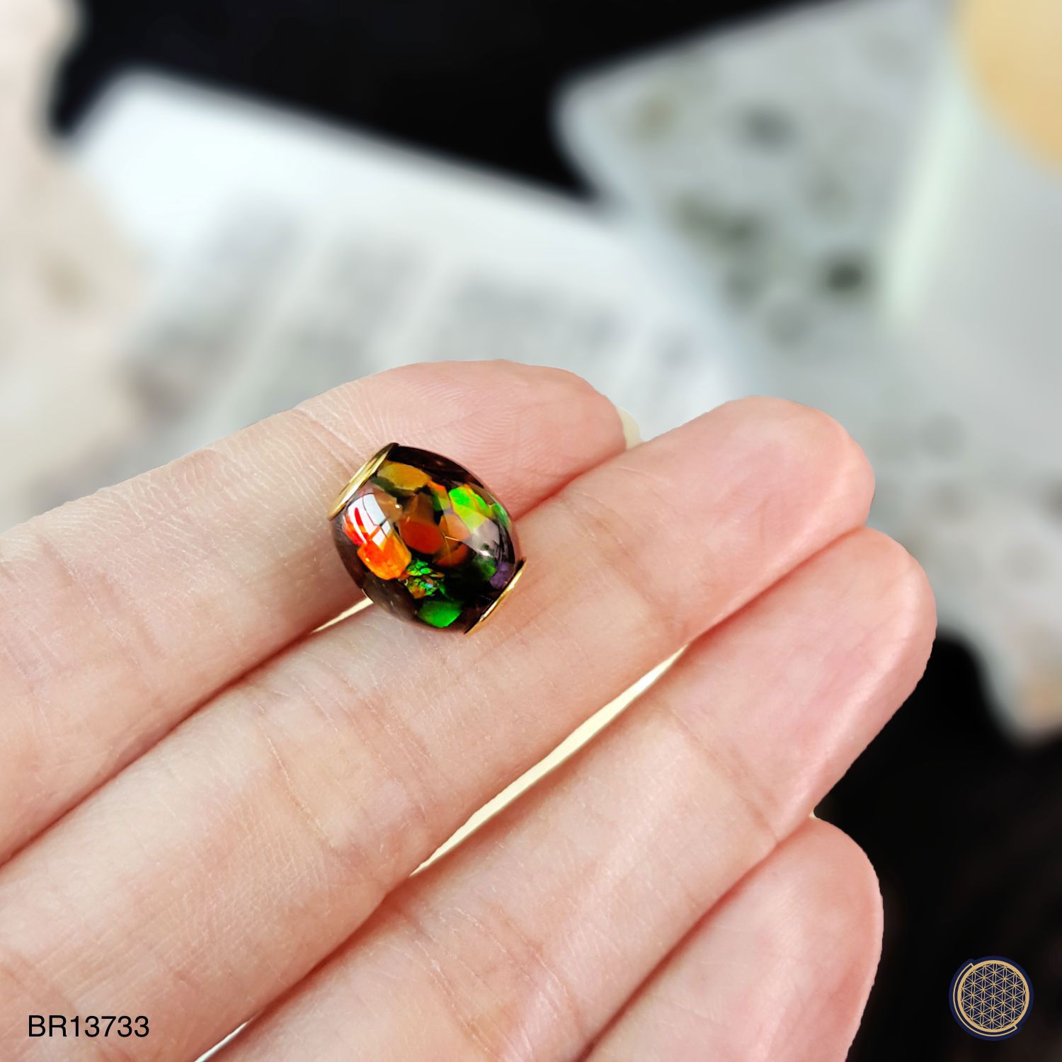 9.5mm x 11.5mm 加拿大斑彩拼图路路通 -金色