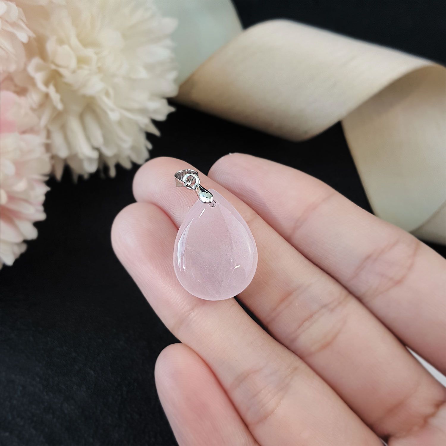 15mm x 20mm 粉晶水滴形吊坠
