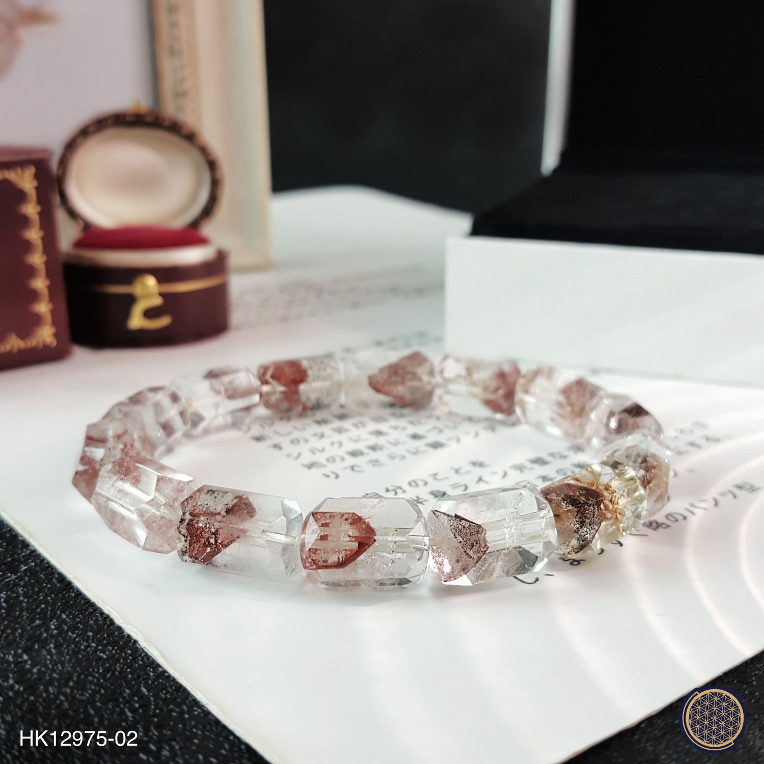 9.5mm 红幽灵金字塔六角桶珠形手链