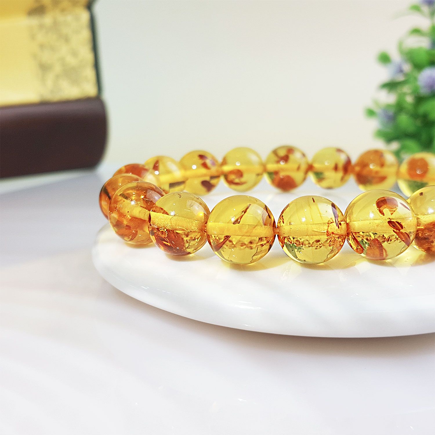 10-10.5mm 花珀蜜蜡手链