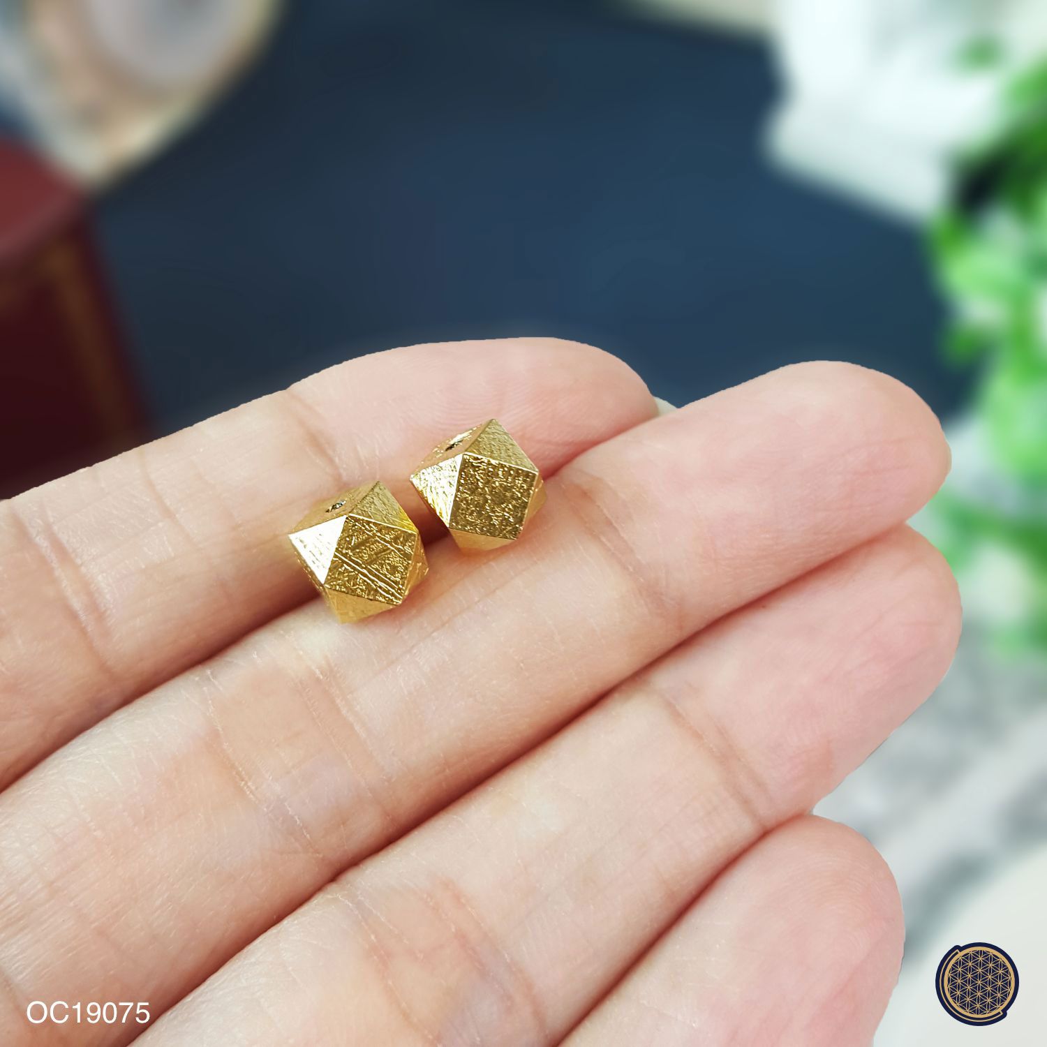 6mm 天铁八角形配件 -金色