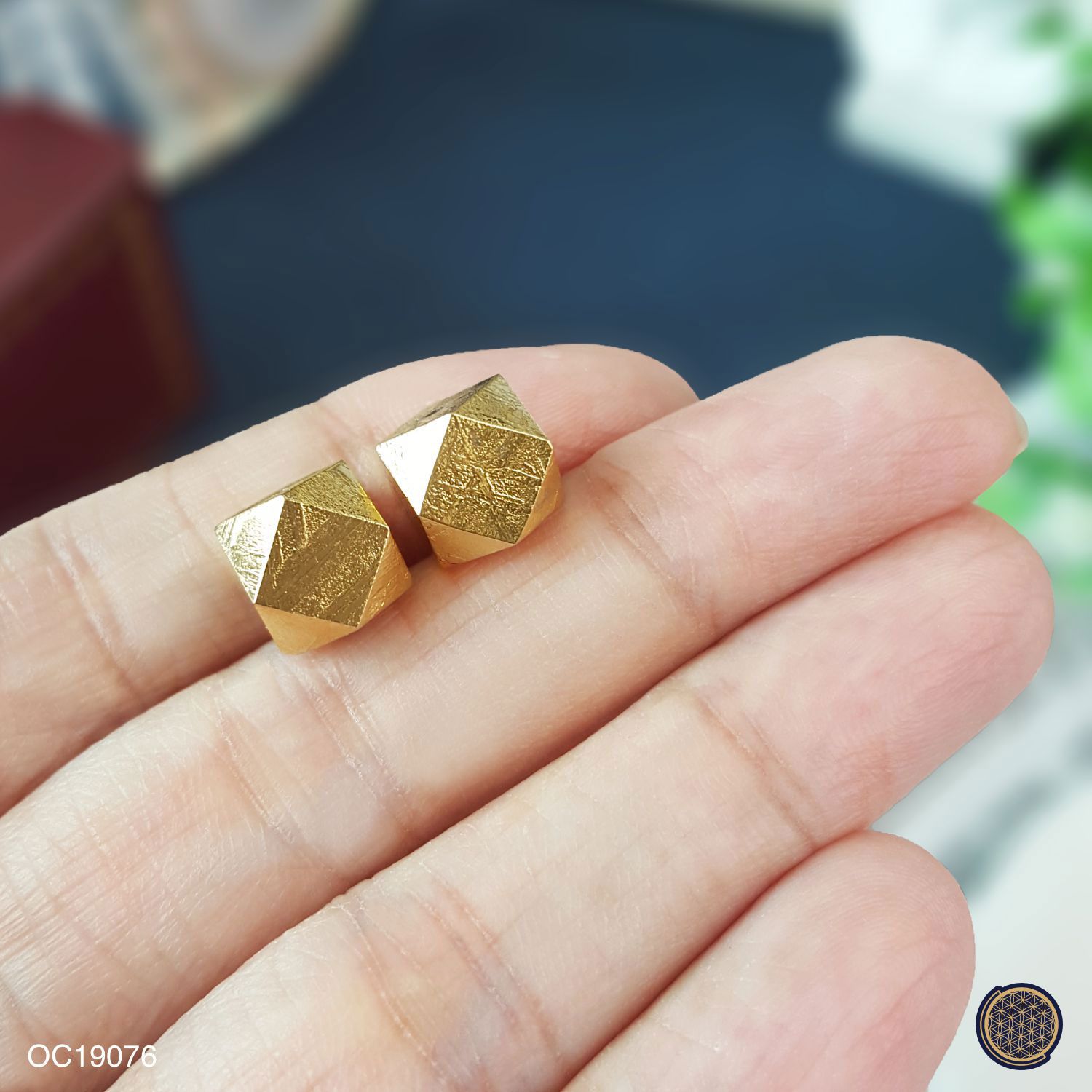 8mm 天铁八角形配件 -金色