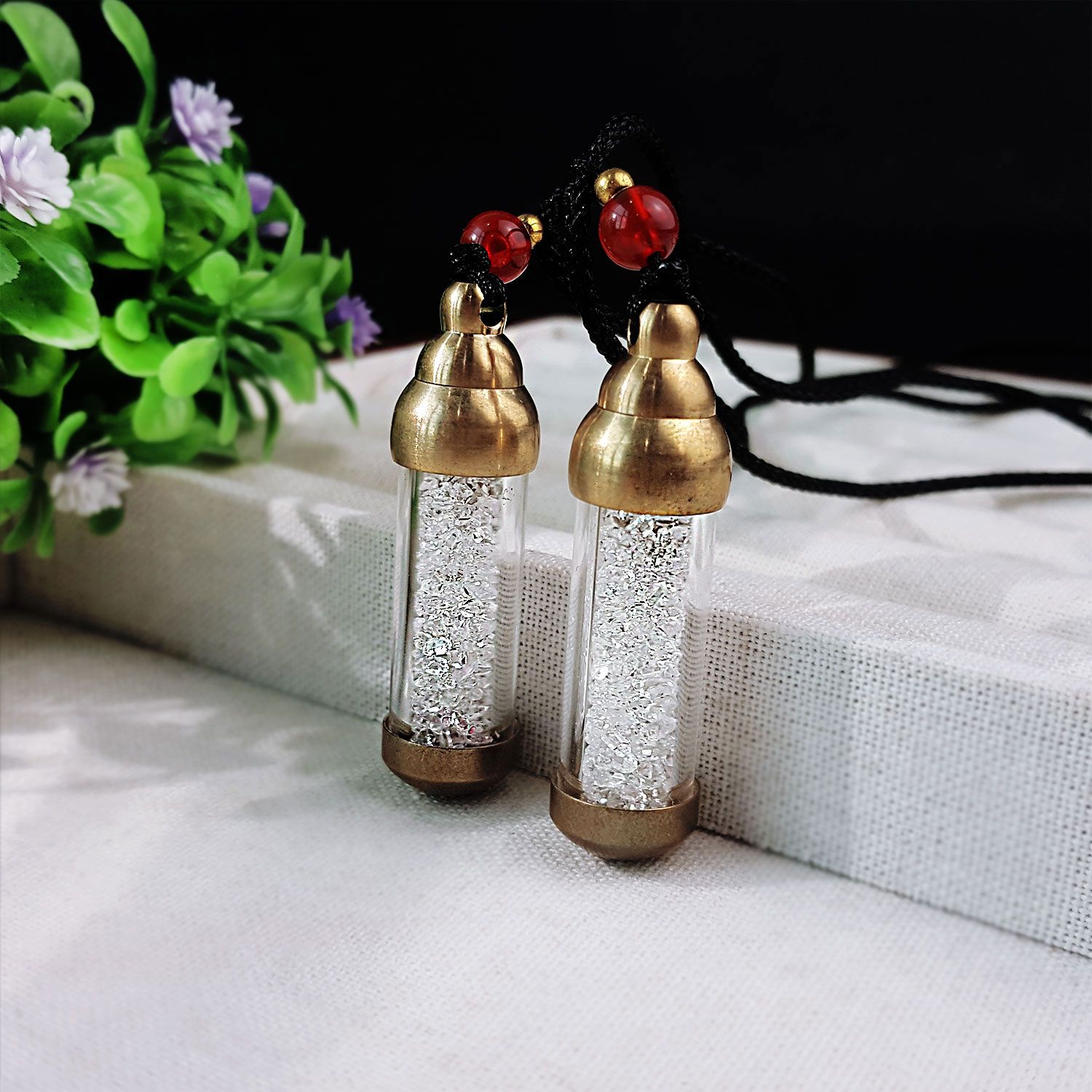 12mm x 43mm 闪灵钻许愿瓶套链