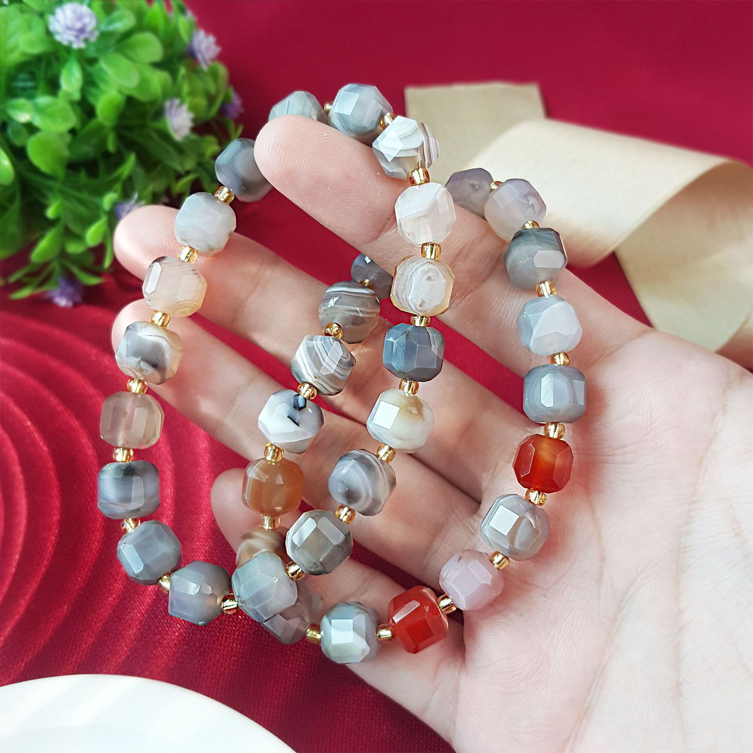 8mm 波斯湾玛瑙方糖手链