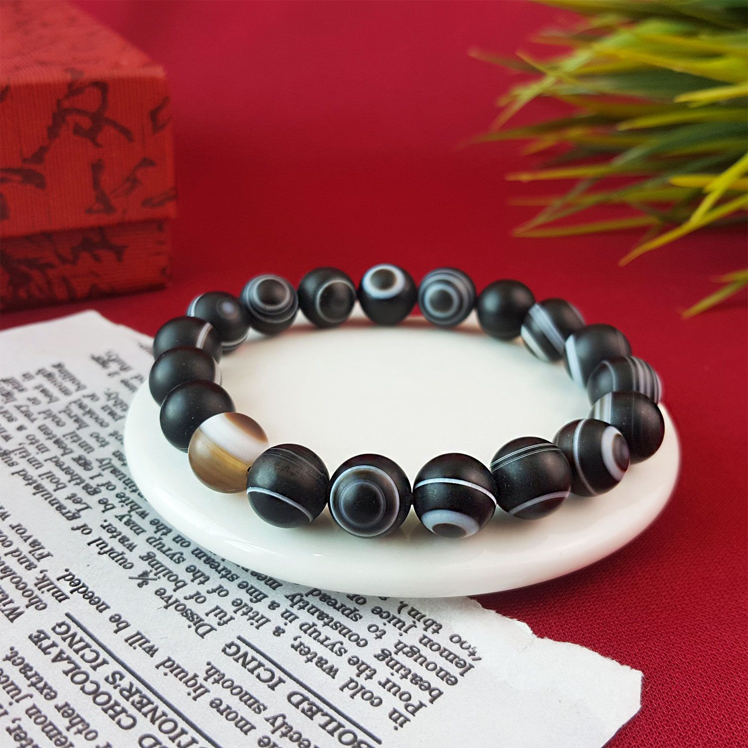 10mm Eye Agate Matting Bracelet