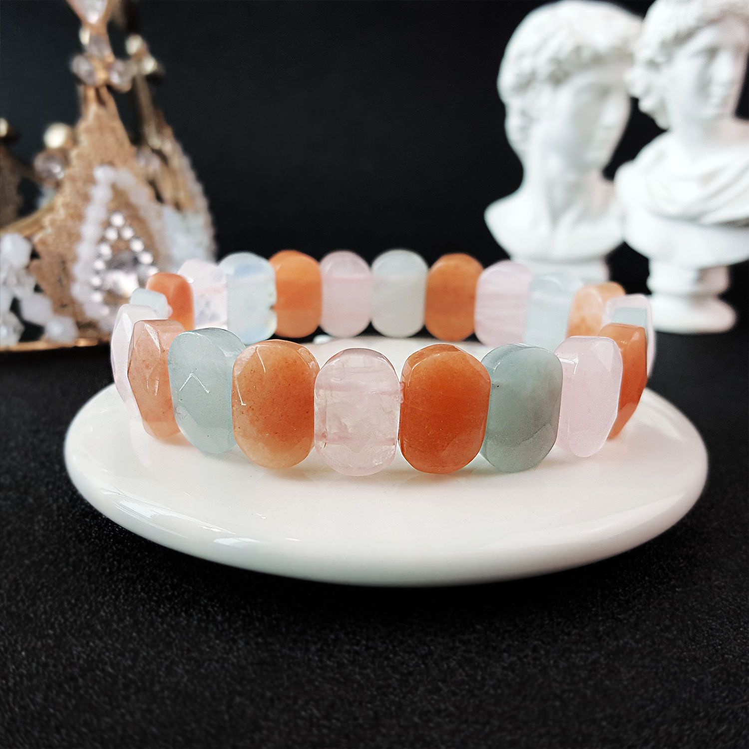 9X14mm Morganite Stone Oval Cutting Flat Bracelet