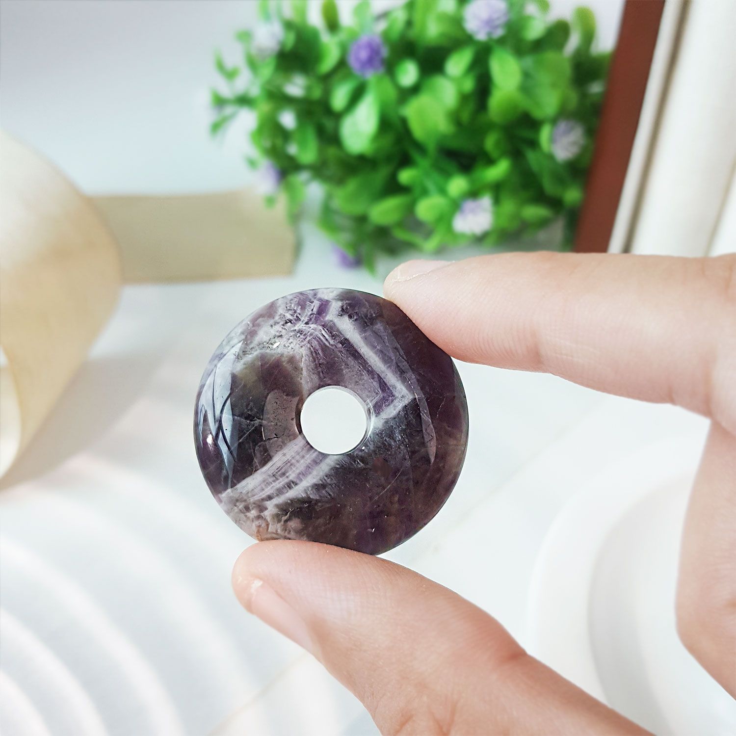30mm 梦幻佛牙紫平安扣