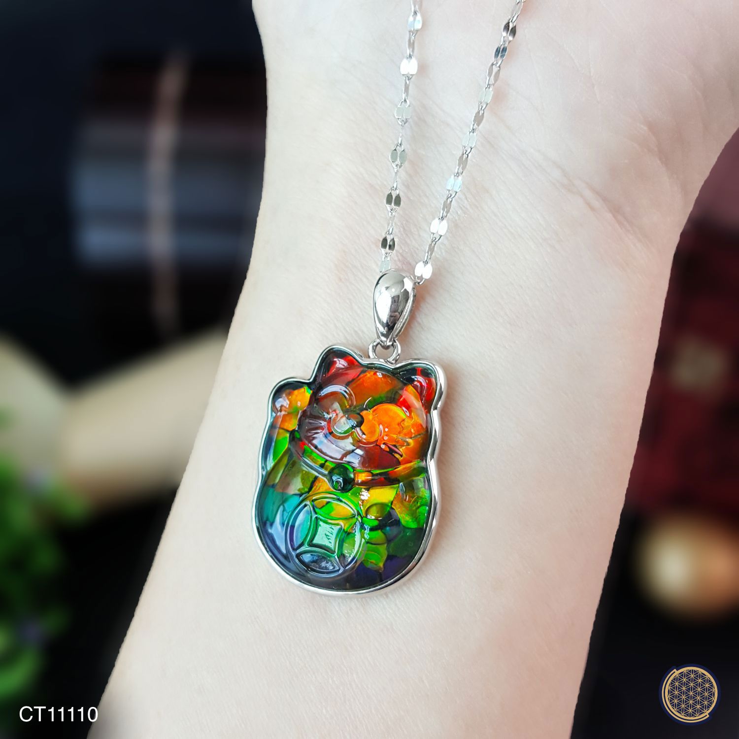 18mm x 24.5mm 加拿大斑彩招财猫拼图吊坠