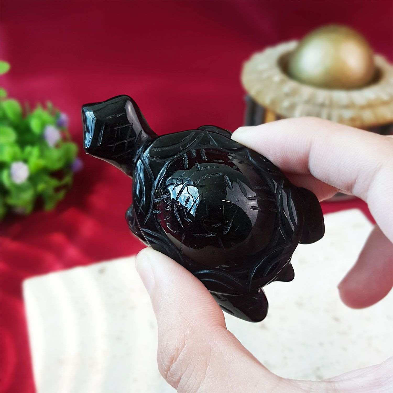 Black Obsidian Turtle (6CM) 
