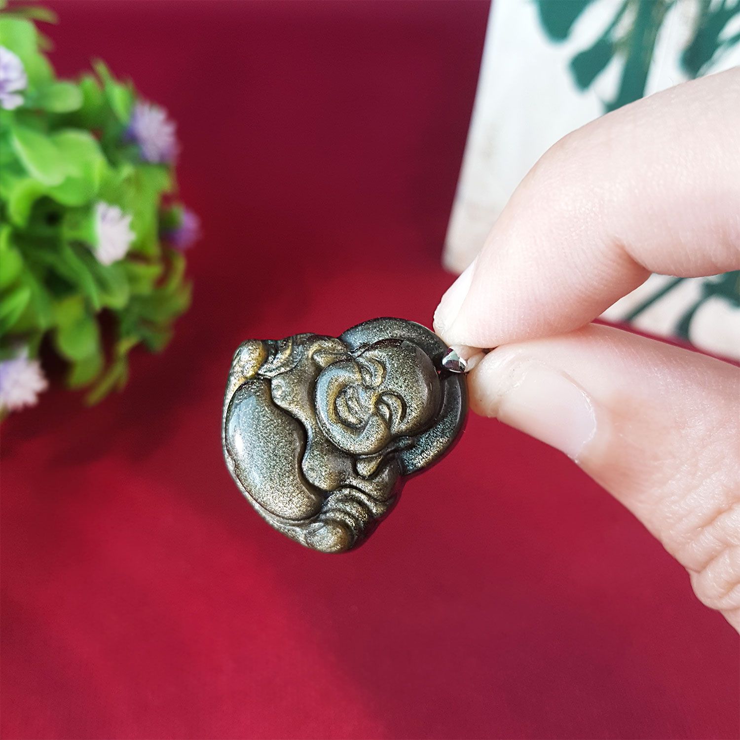 21mm x 32mm 金曜石弥勒佛吊坠