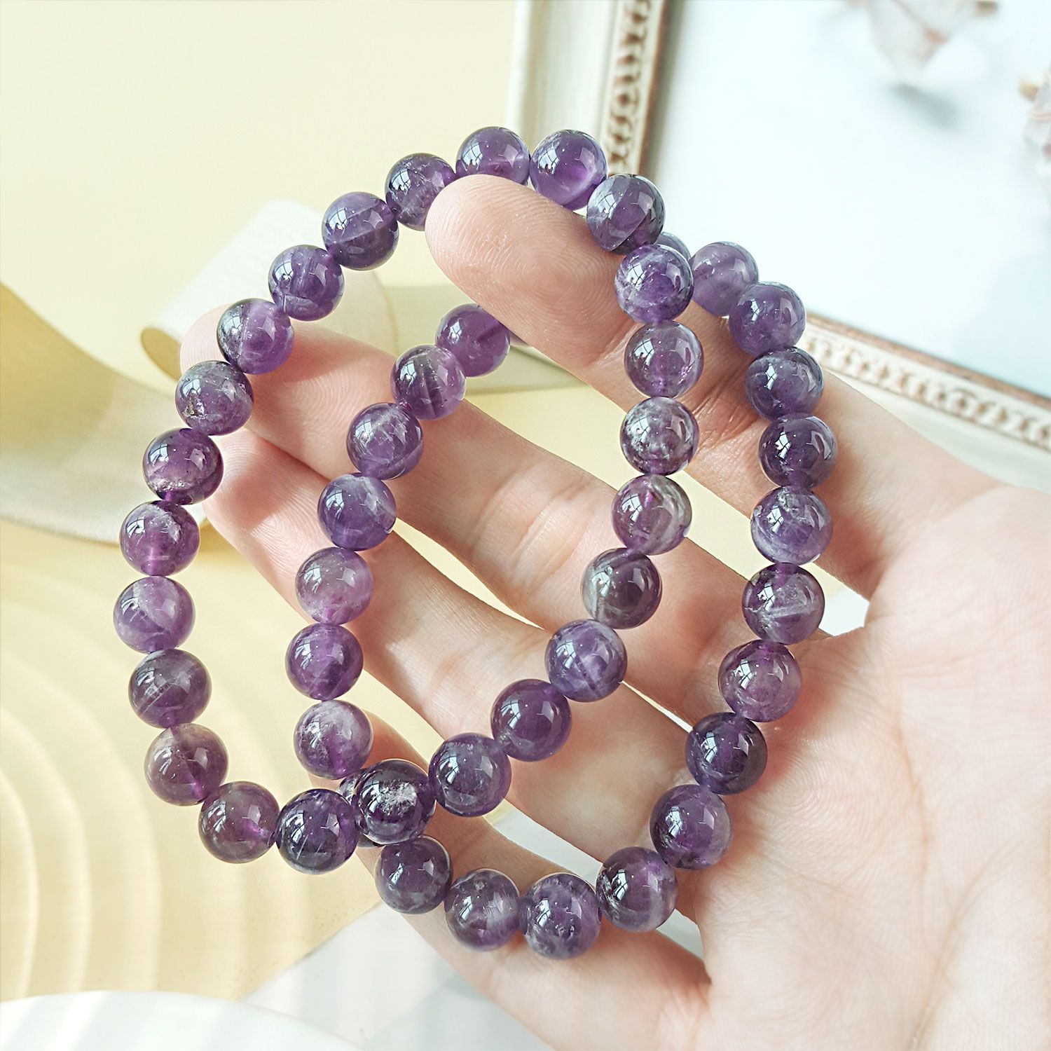8mm 佛牙紫水晶手链