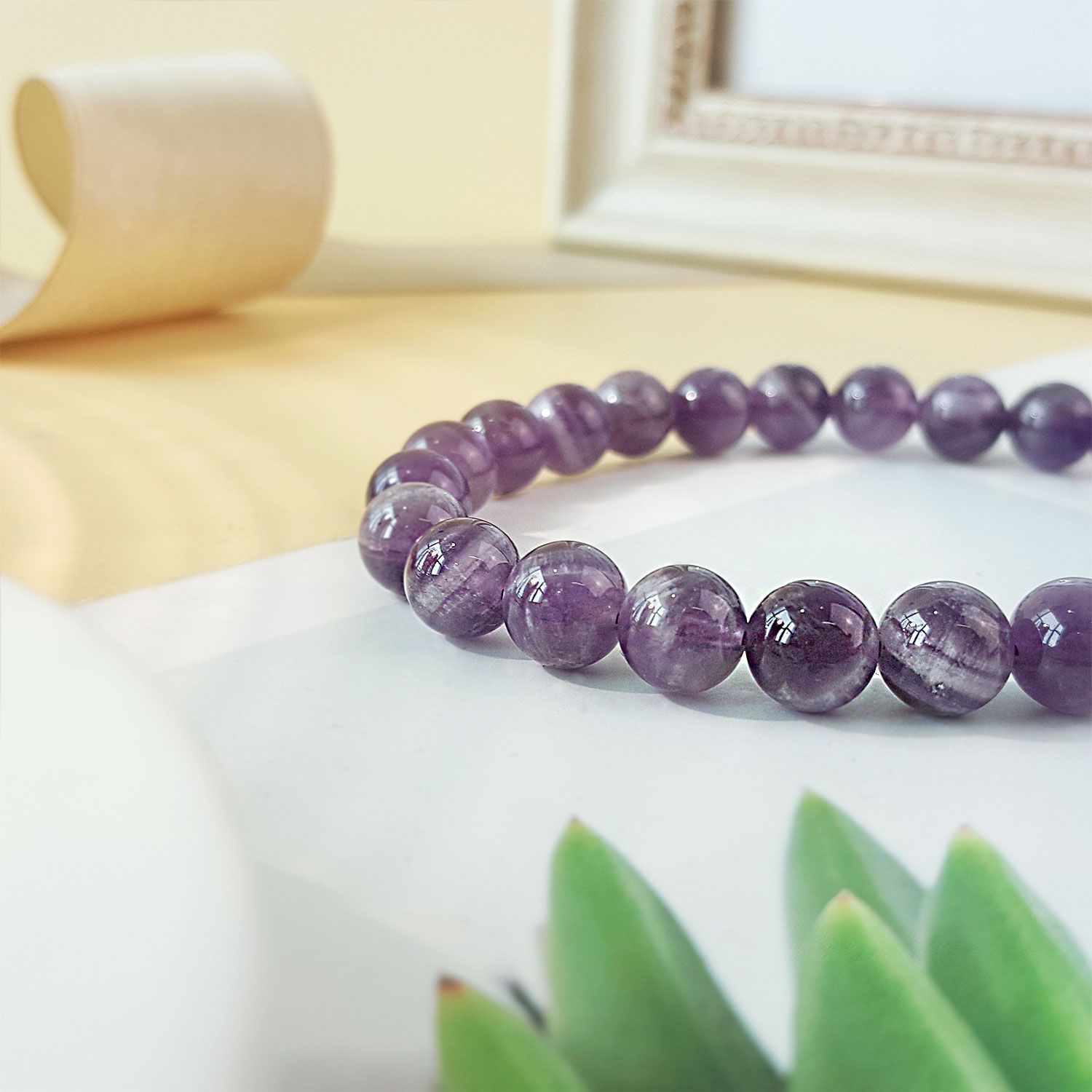8mm 佛牙紫水晶手链