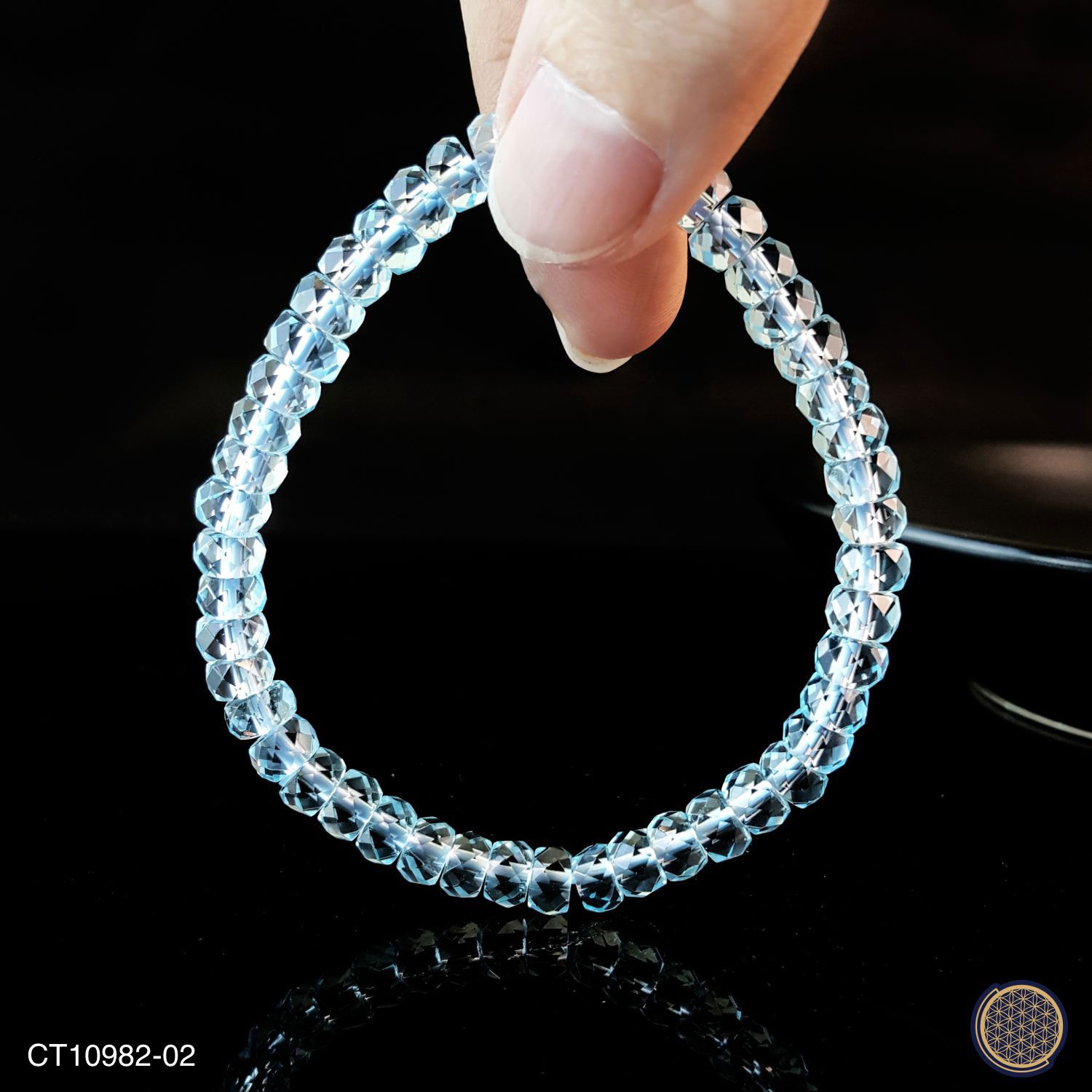 5.5mm 高级蓝托帕斯叠珠手链