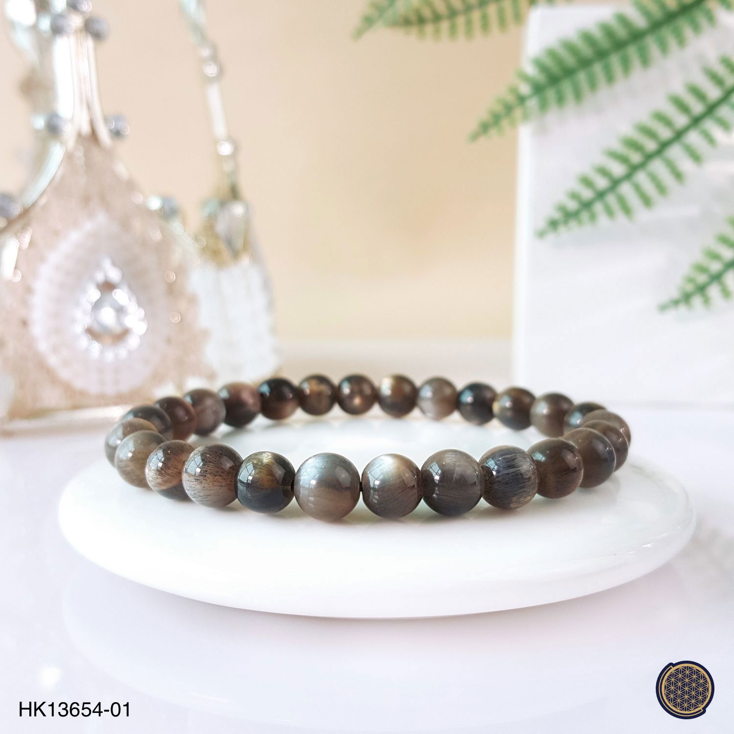 7-7.5mm Black Sunstone Bracelet
