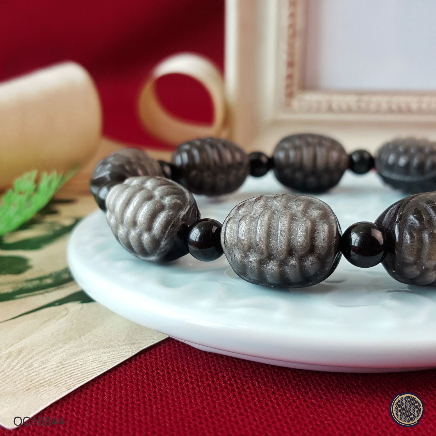 13mm 银曜石富甲天下手链