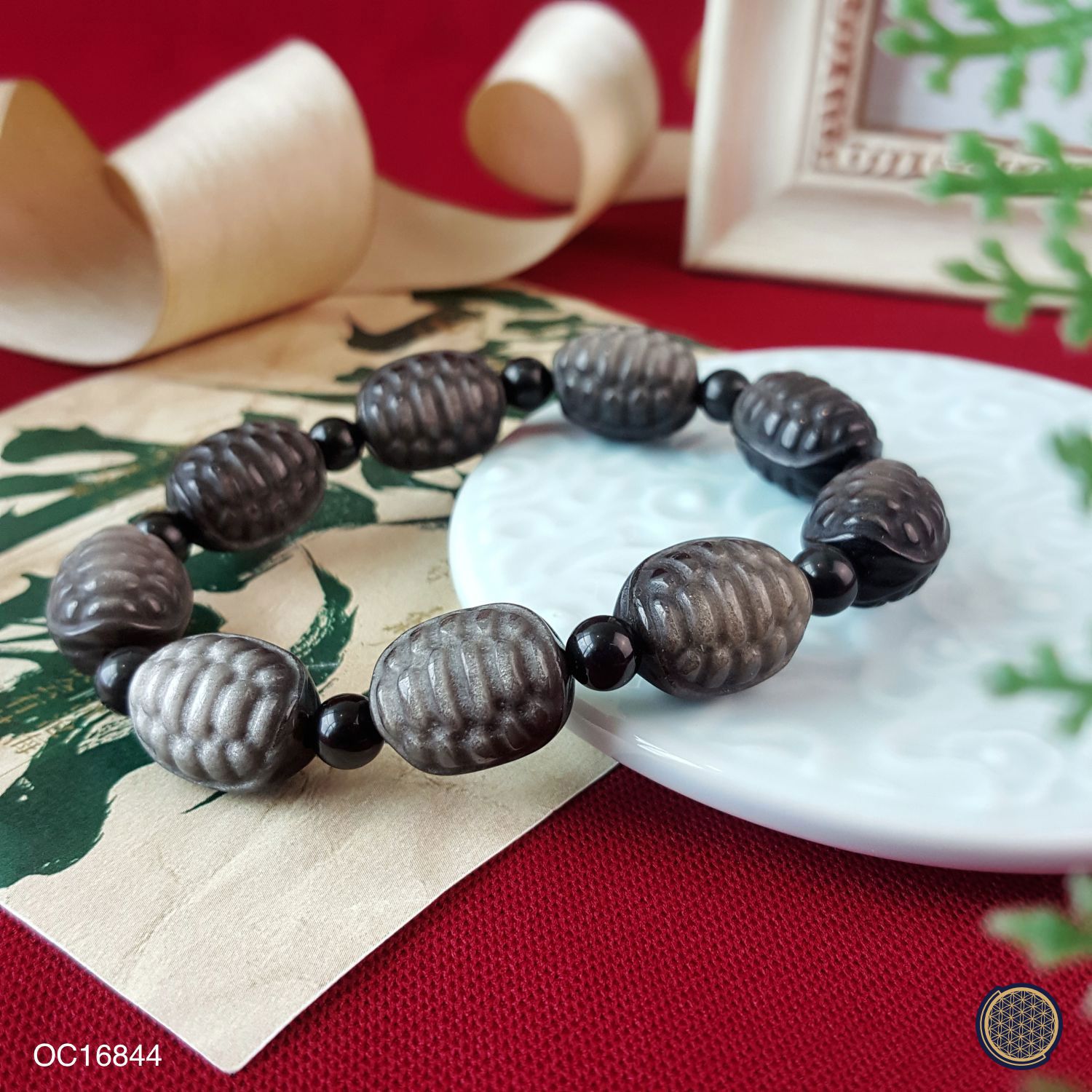 13mm 银曜石富甲天下手链