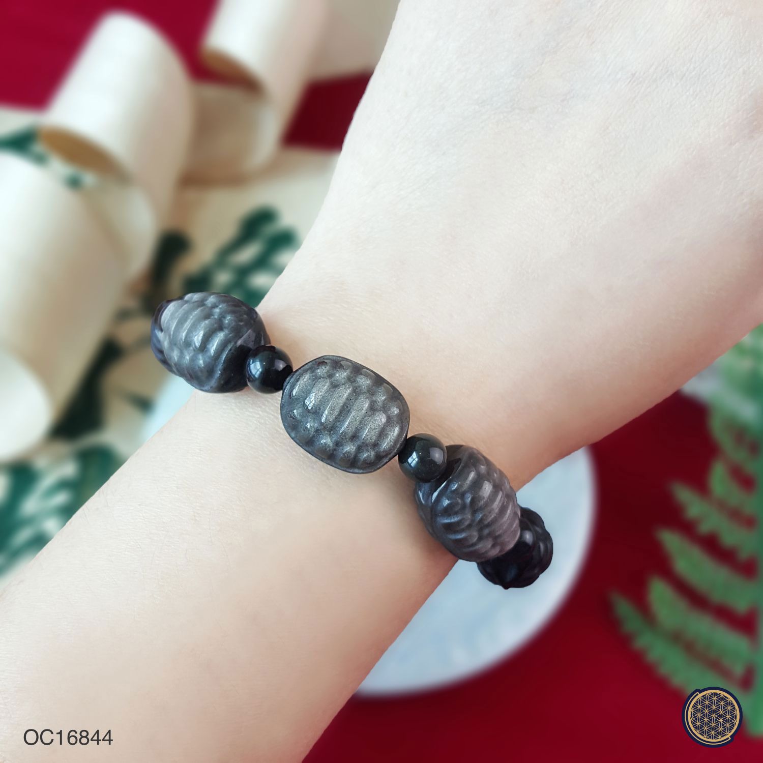 13mm 银曜石富甲天下手链