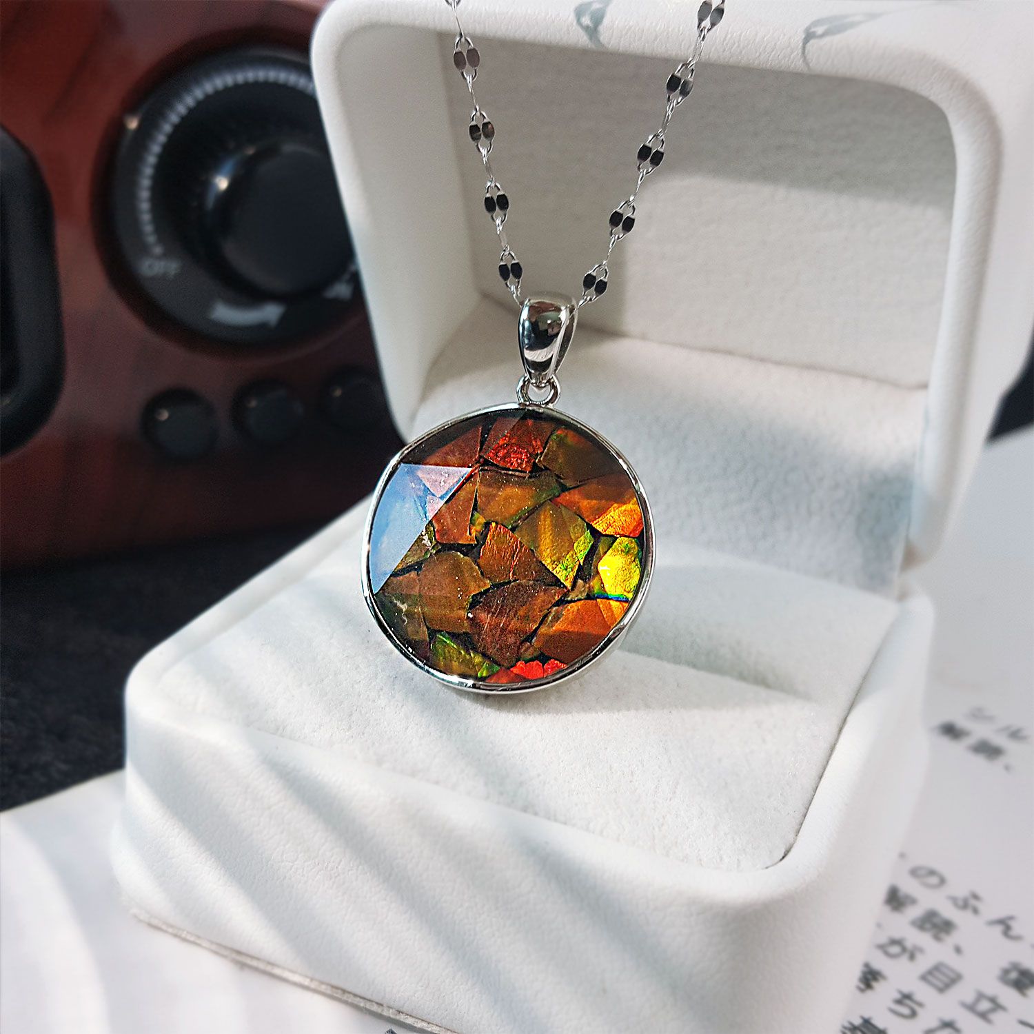 20mm 加拿大斑彩红色拼图大卫星吊坠