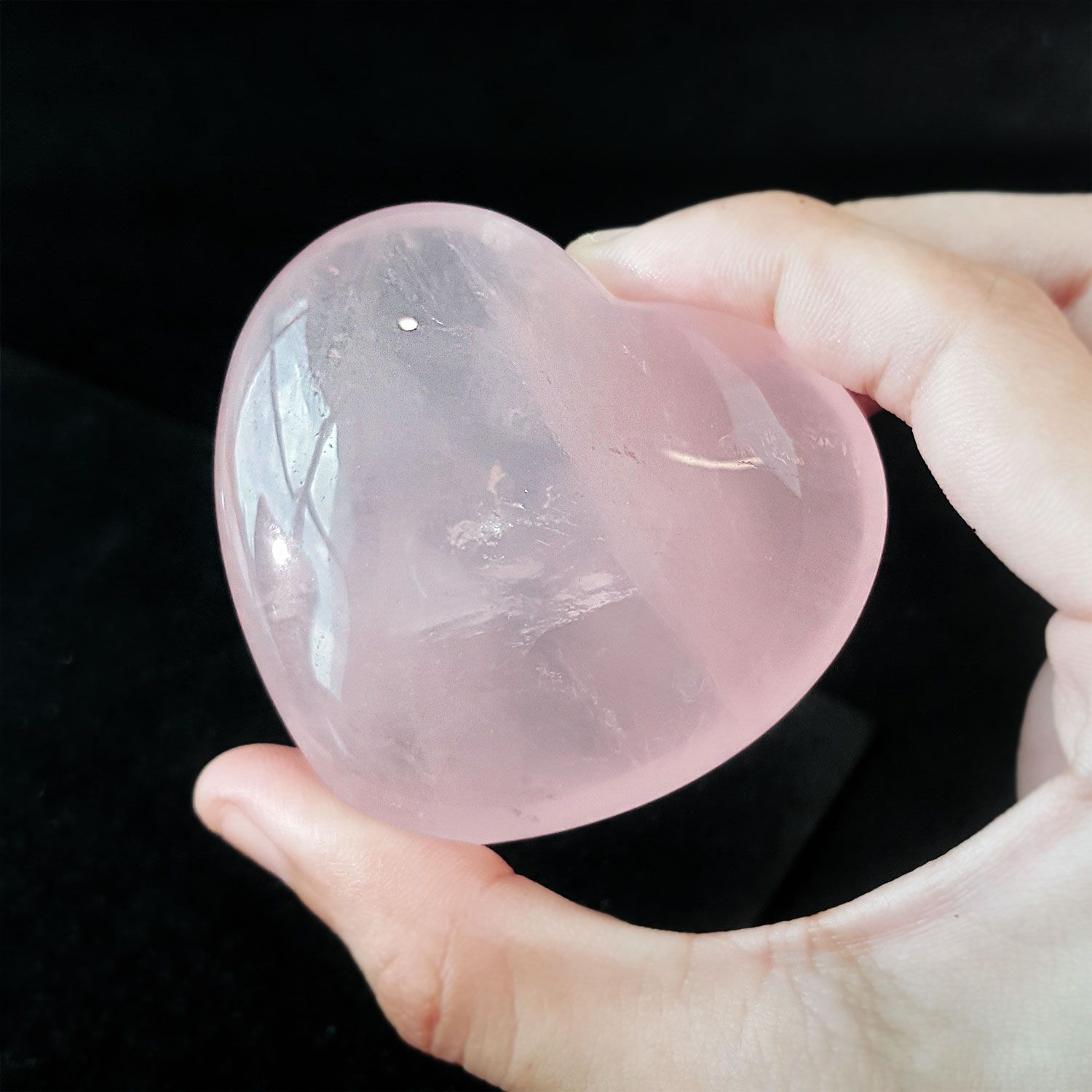 63mm x 59mm 粉晶心形搭配底座