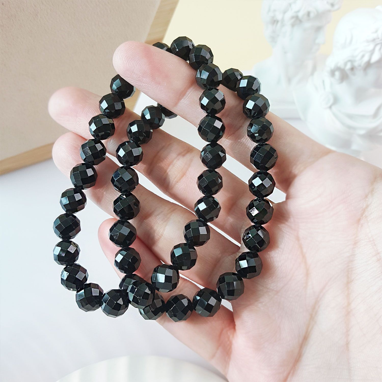 8mm 黑尖晶石手链