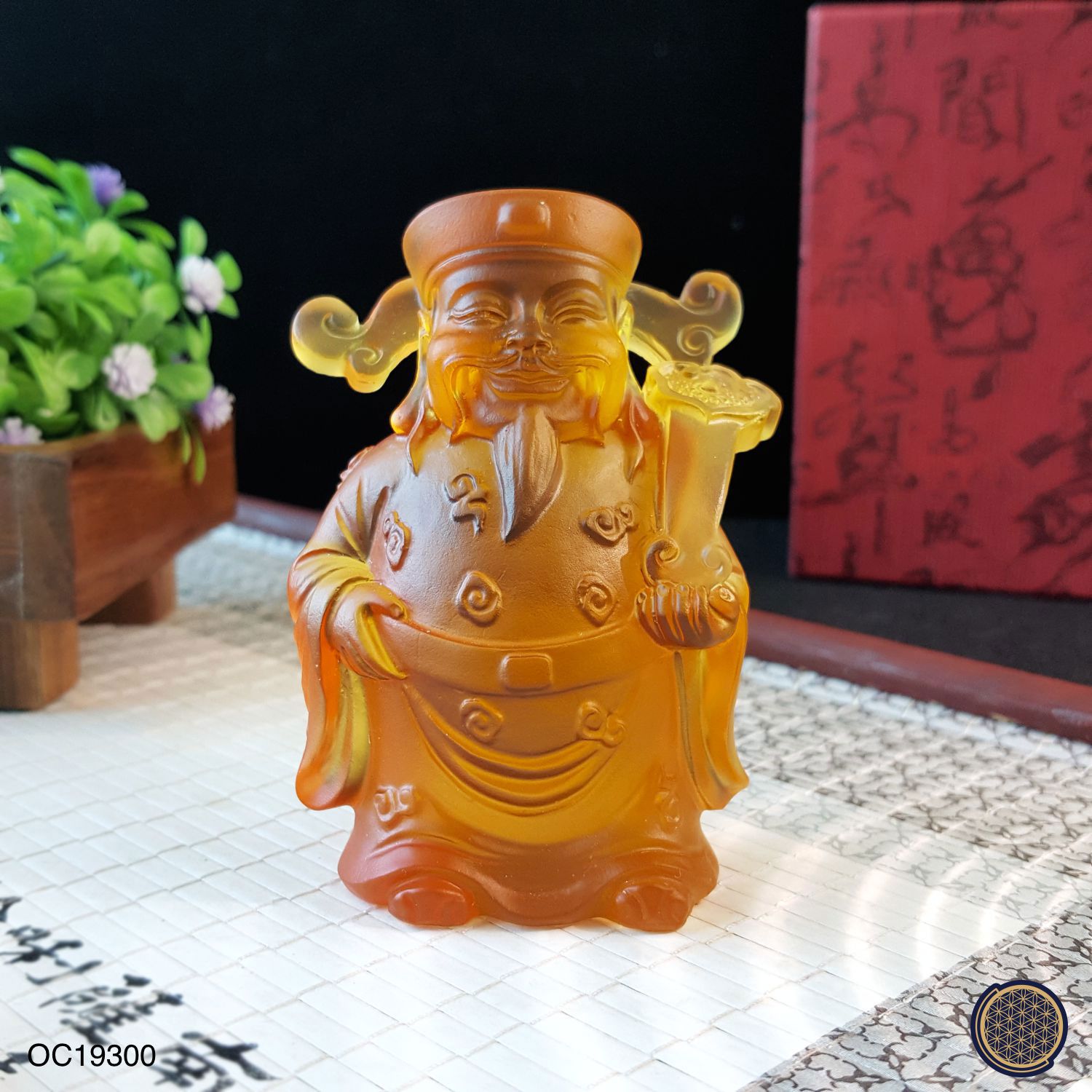 黄琉璃可爱版福禄寿摆件 (套) - 8CM