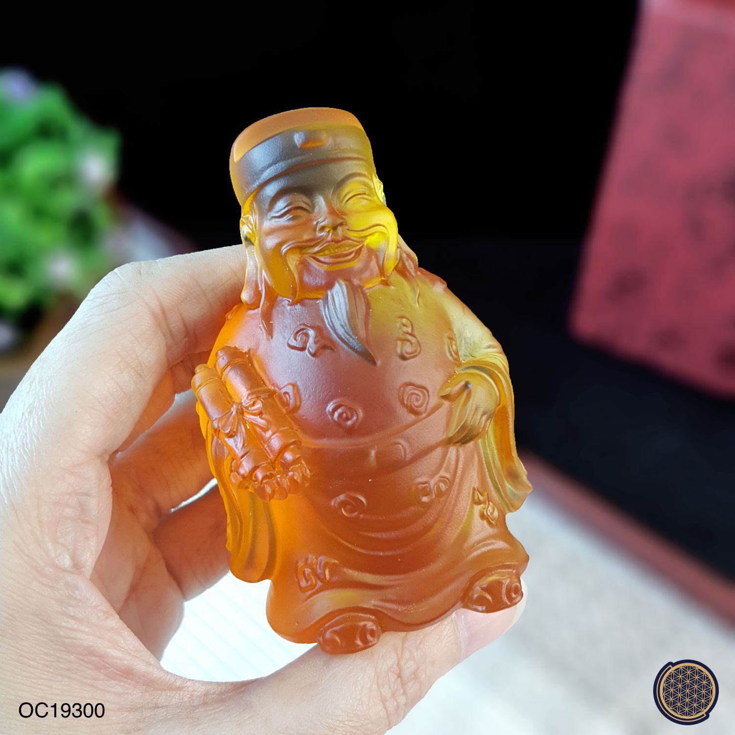 黄琉璃可爱版福禄寿摆件 (套) - 8CM