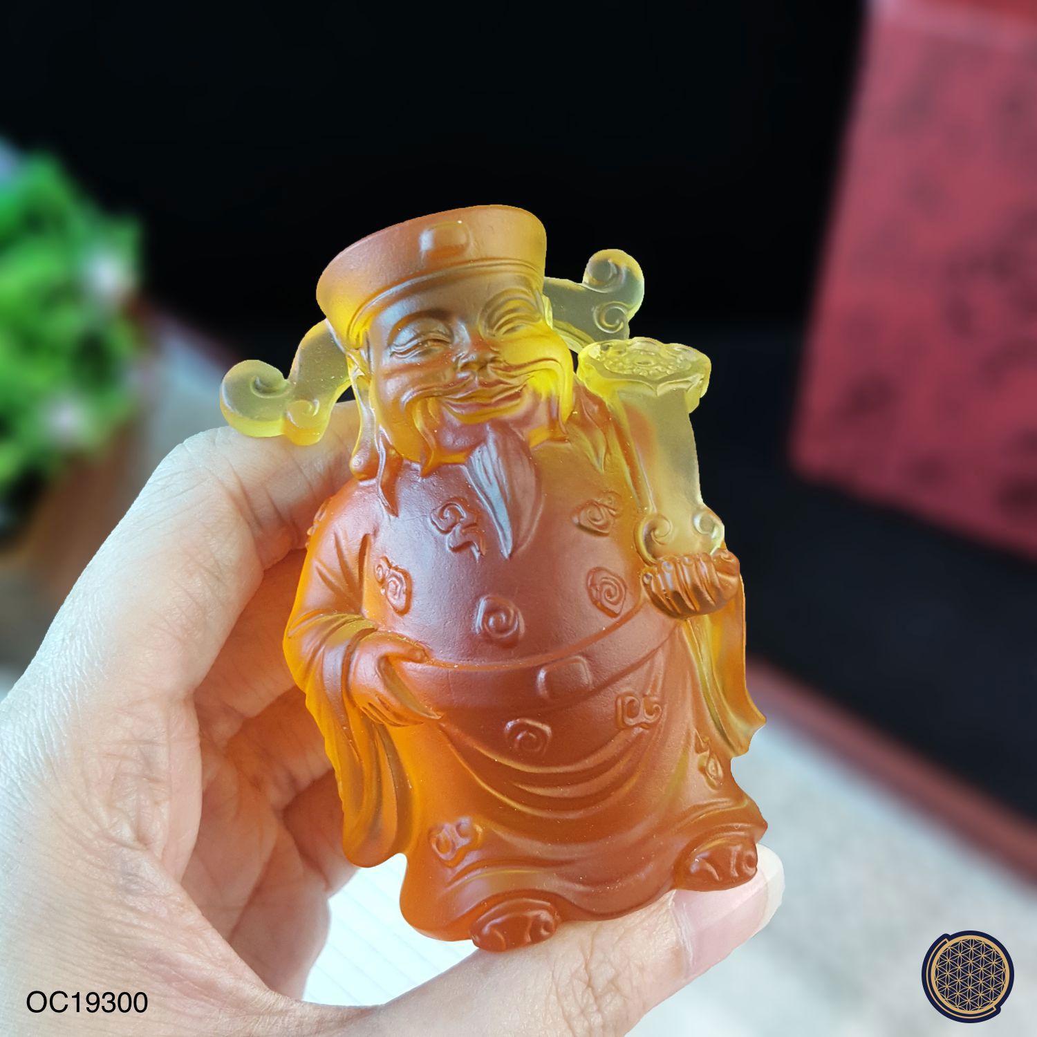 黄琉璃可爱版福禄寿摆件 (套) - 8CM