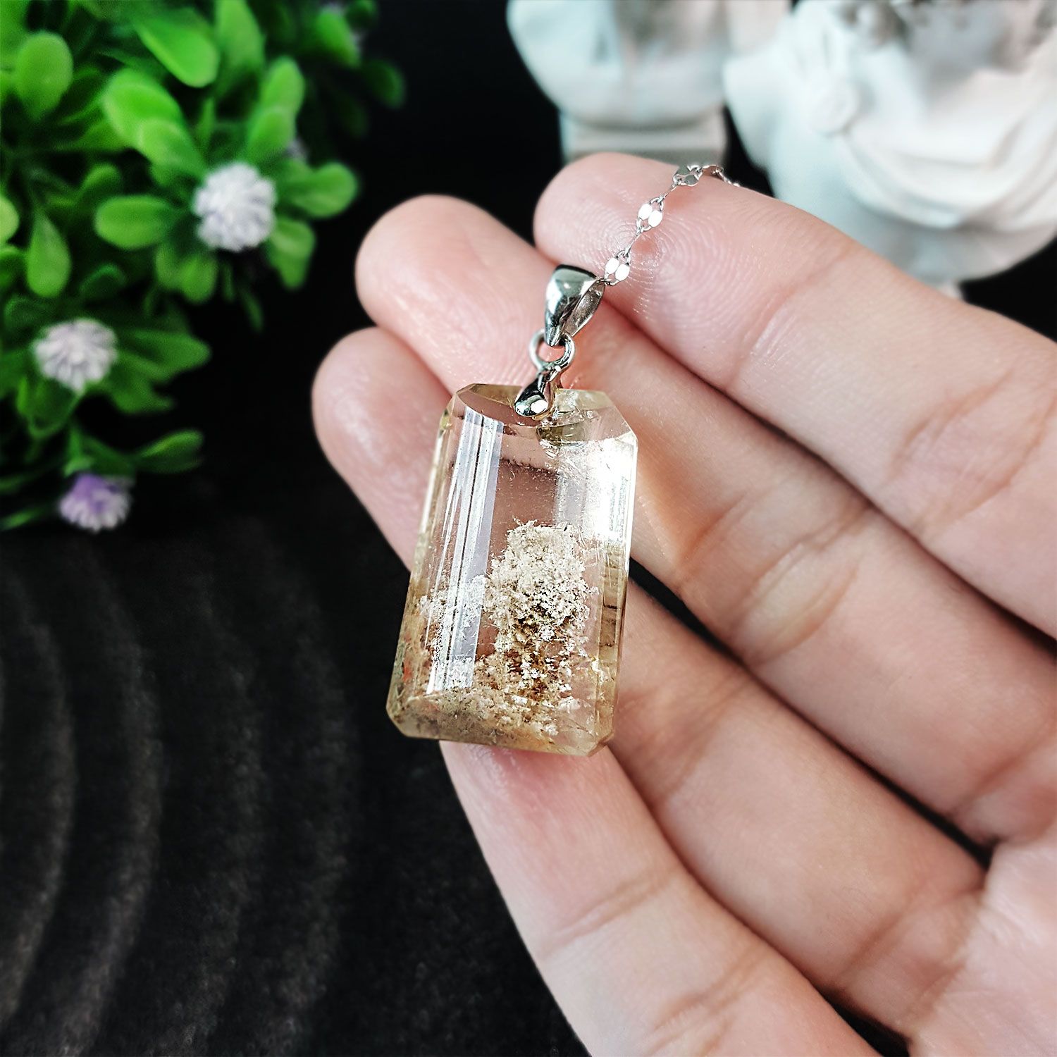 高级盆景幽灵纯银吊坠