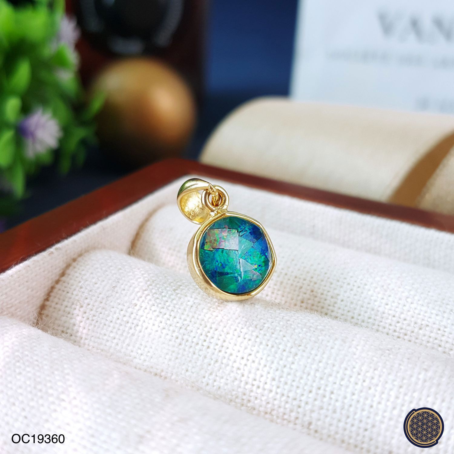 8mm 澳宝拼图大卫星纯银镀金