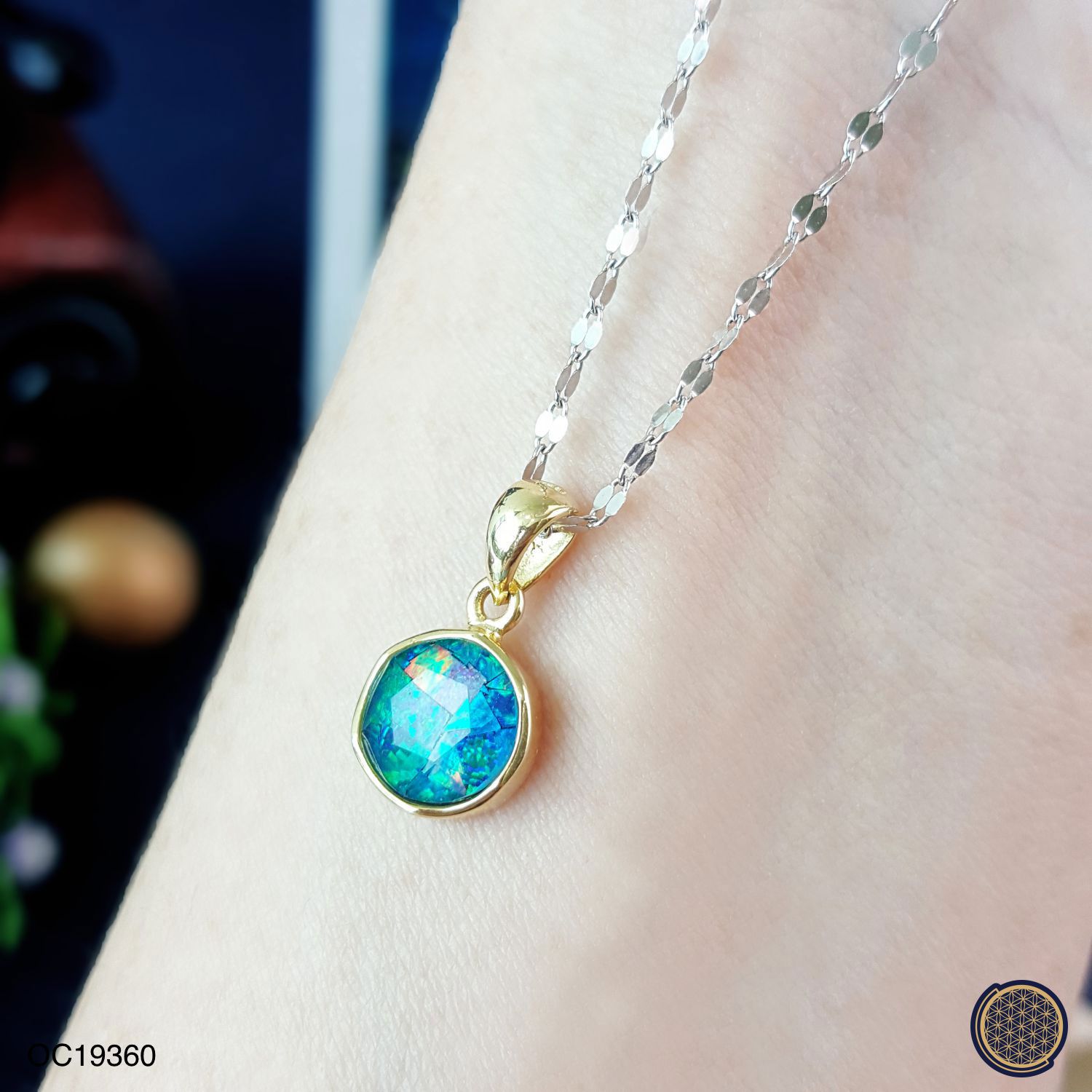 8mm 澳宝拼图大卫星纯银镀金