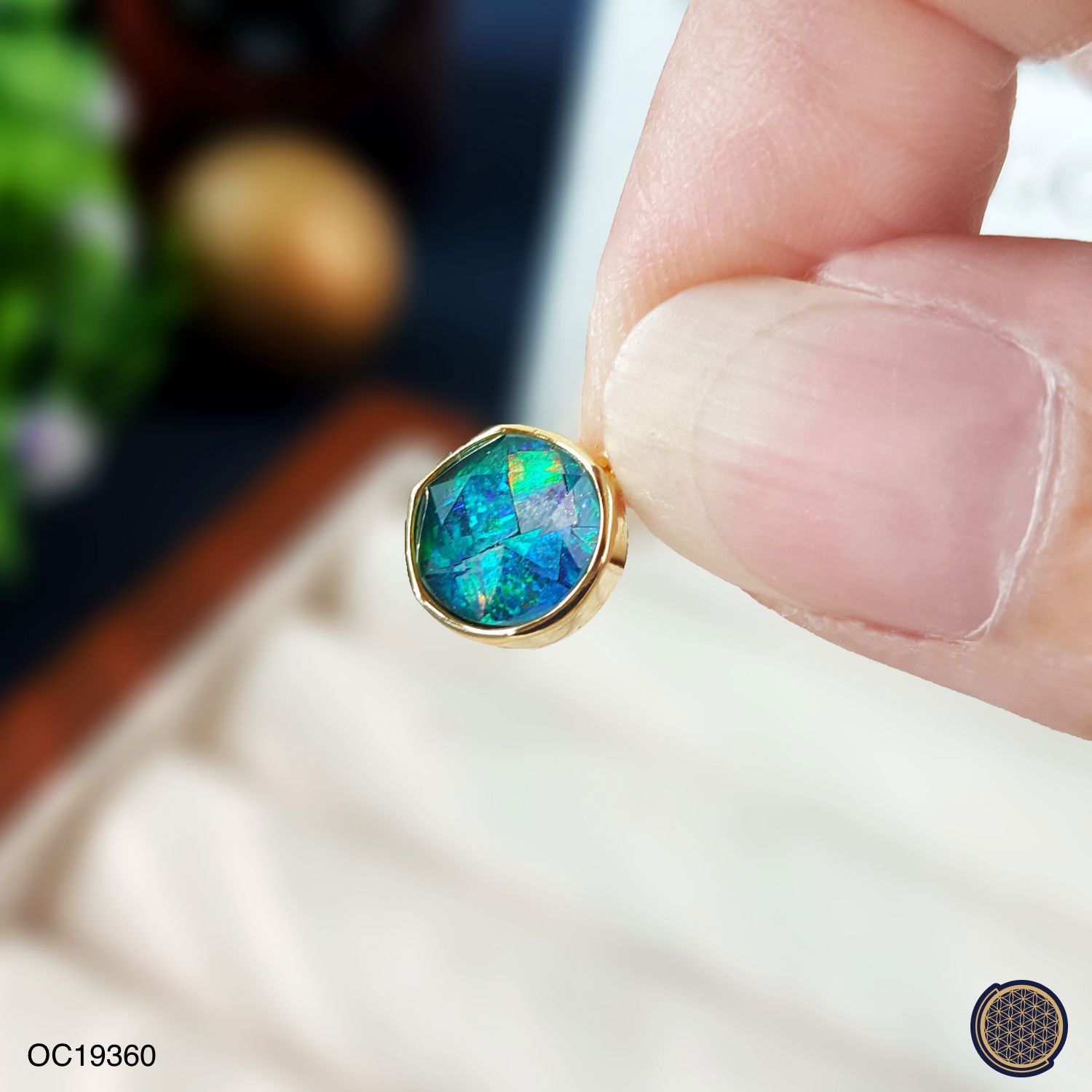 8mm 澳宝拼图大卫星纯银镀金
