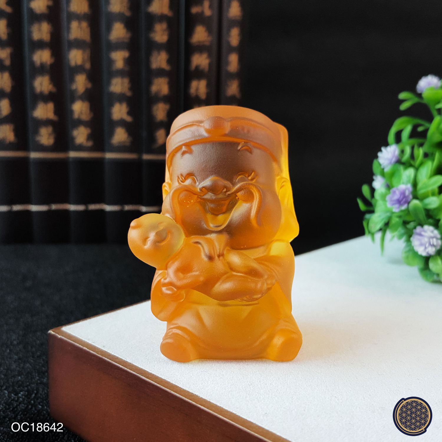 黄琉璃可爱版五喜财神摆件 (套)