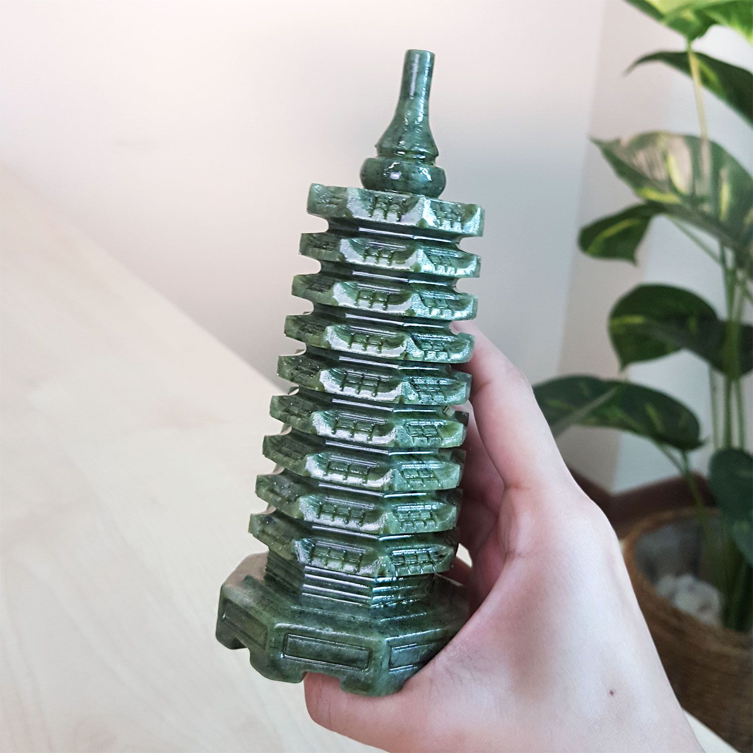 14CM绿碧玉/青玉文昌塔