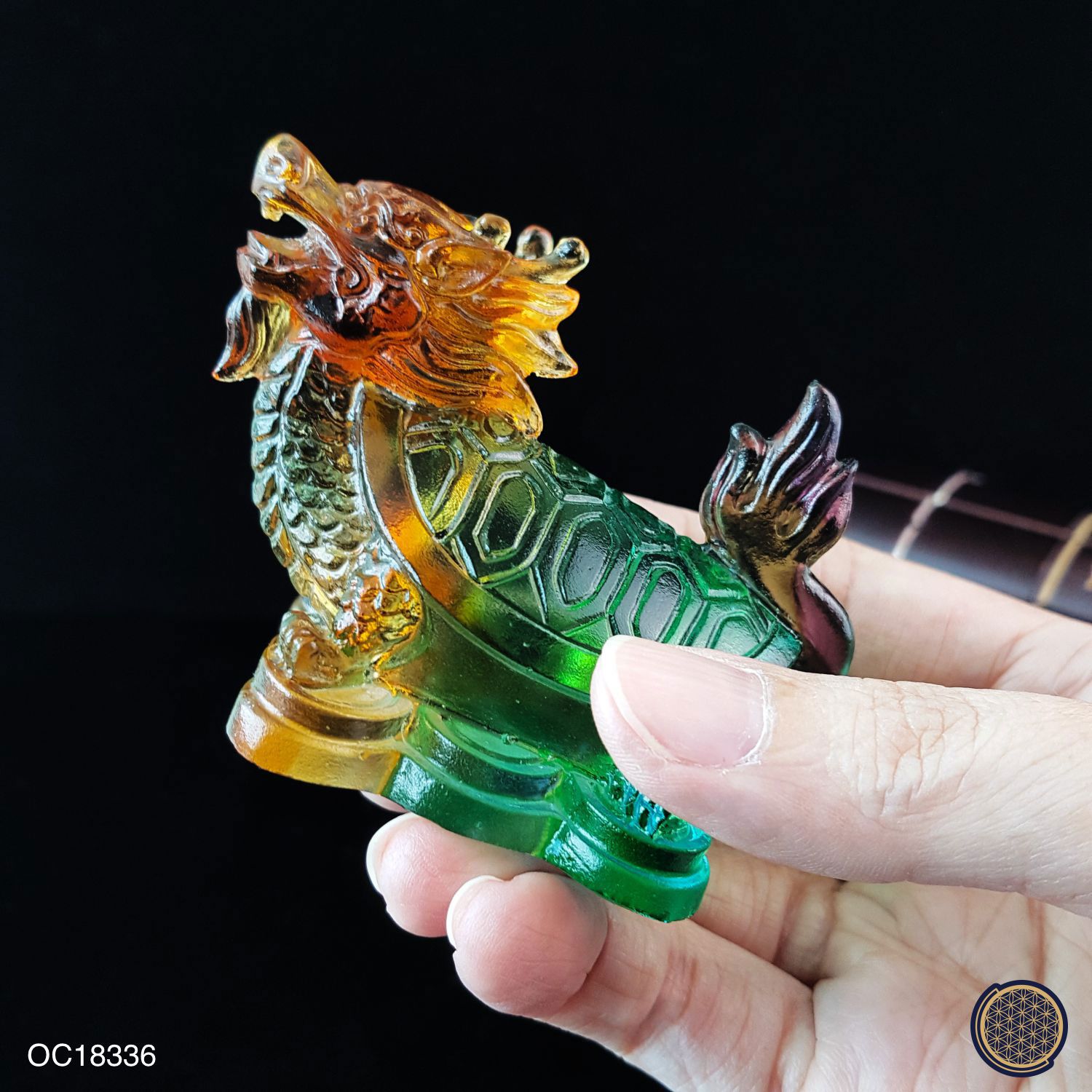 彩琉璃龙龟摆件