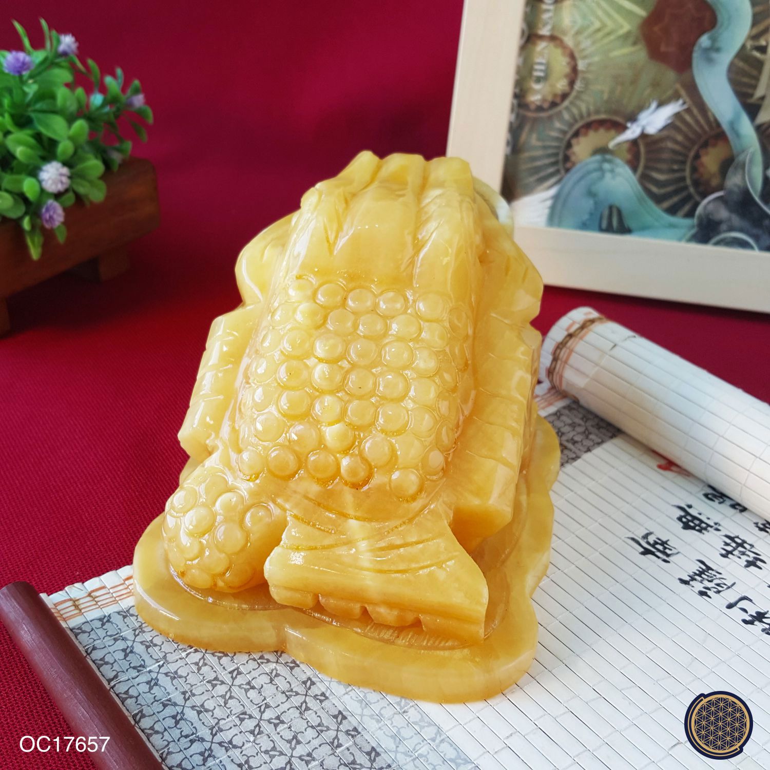 黄玉蟾蜍摆件 (15CM)