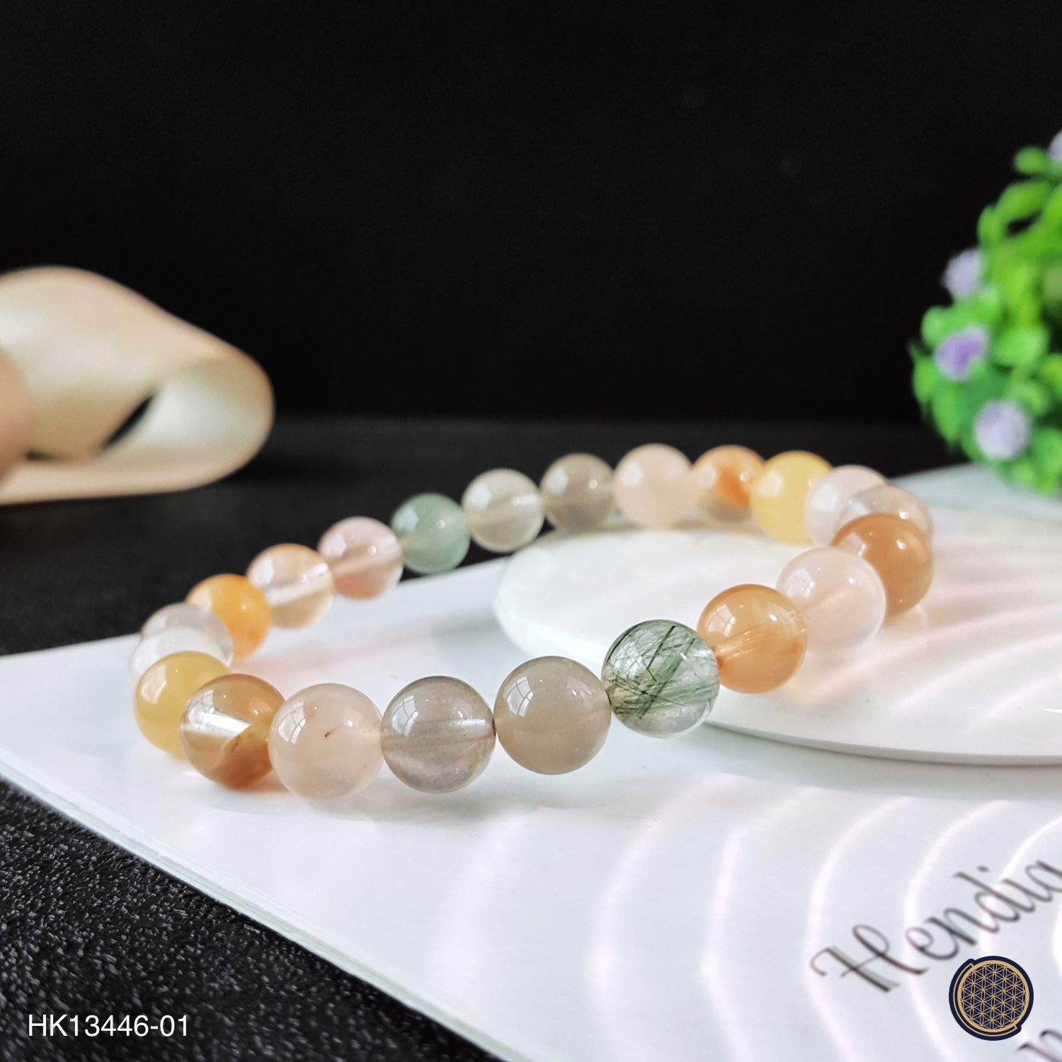 8-8.5mm High Grade Mix Rabbit Rutile Bracelet