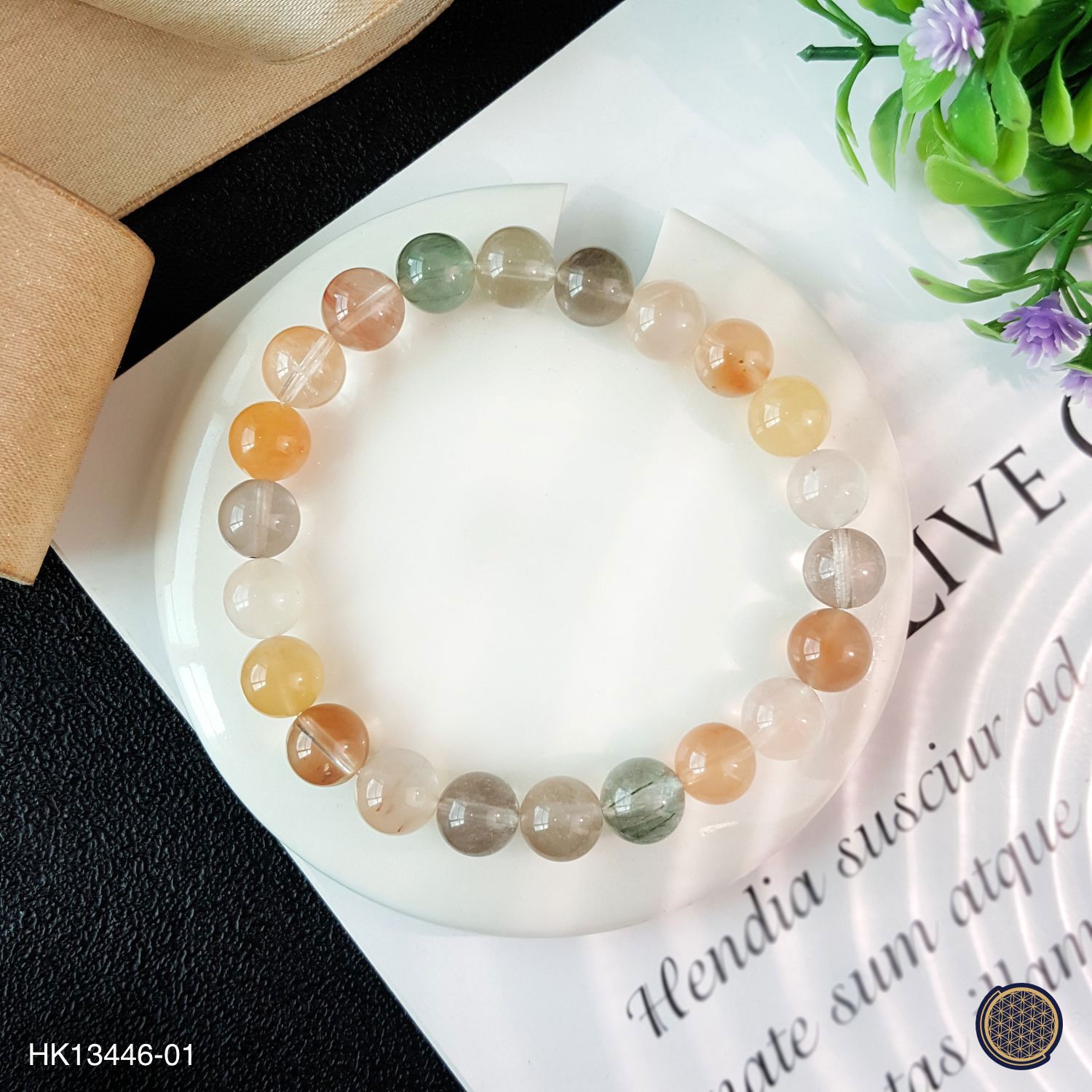8-8.5mm High Grade Mix Rabbit Rutile Bracelet
