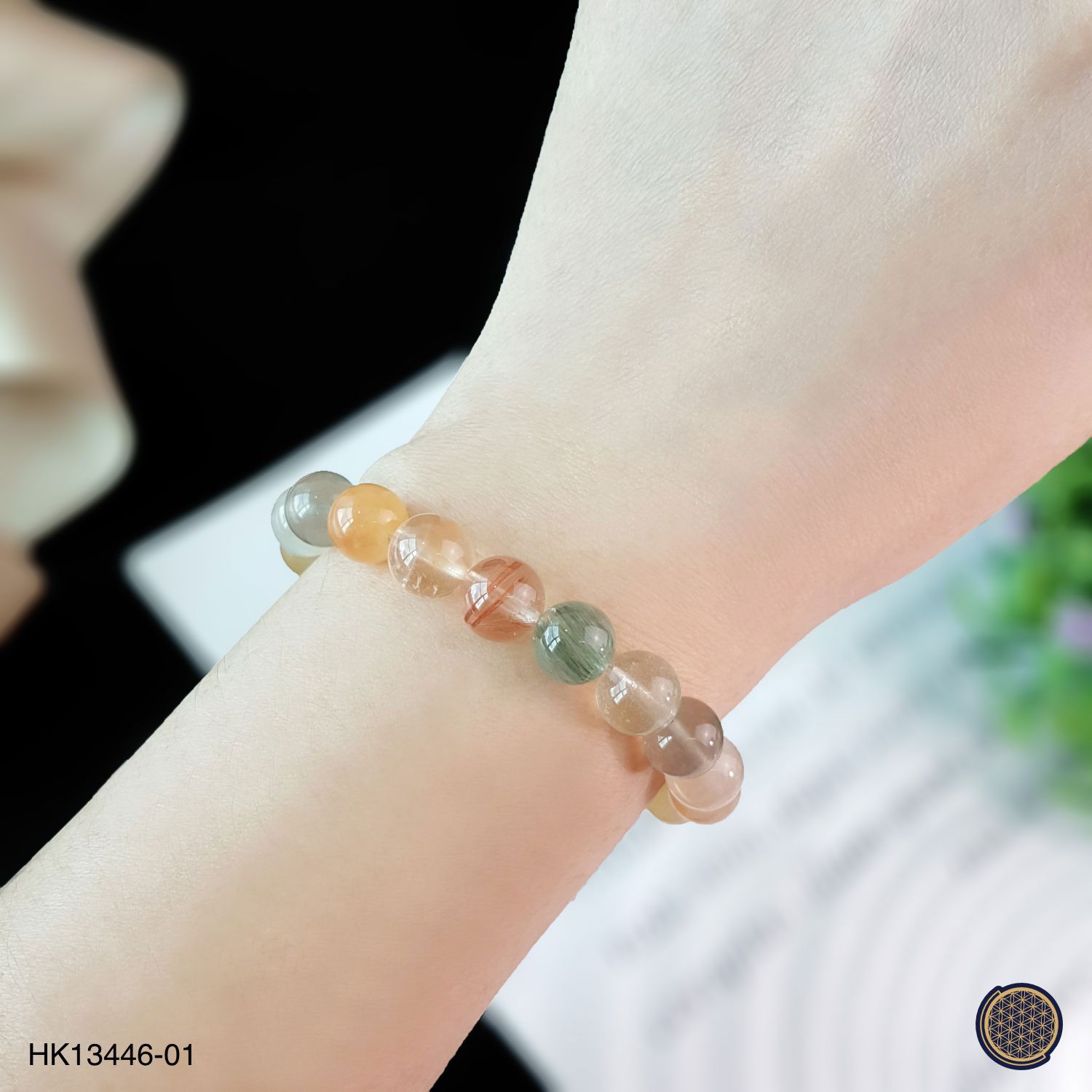 8-8.5mm High Grade Mix Rabbit Rutile Bracelet