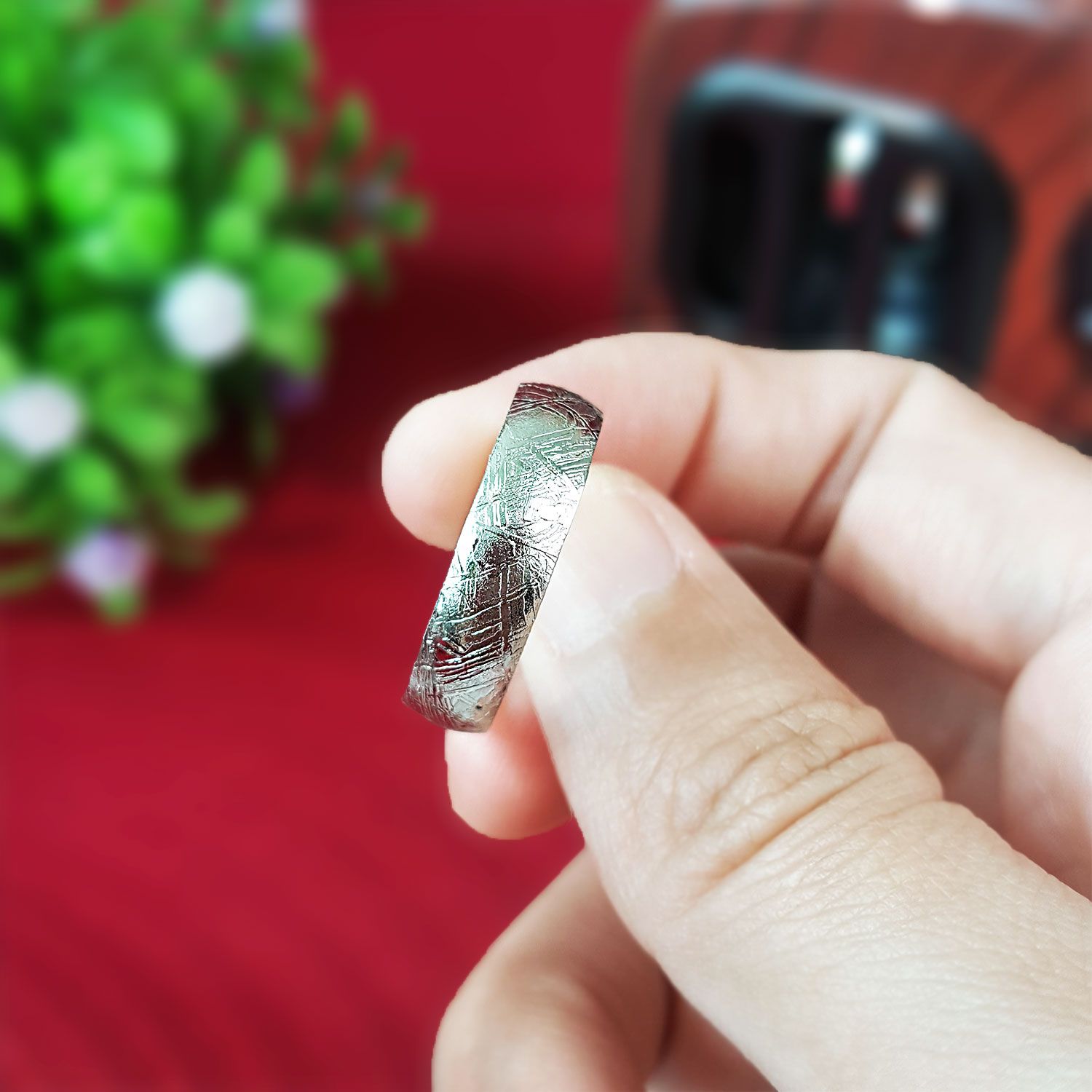 天铁整圈戒指 - 白金色