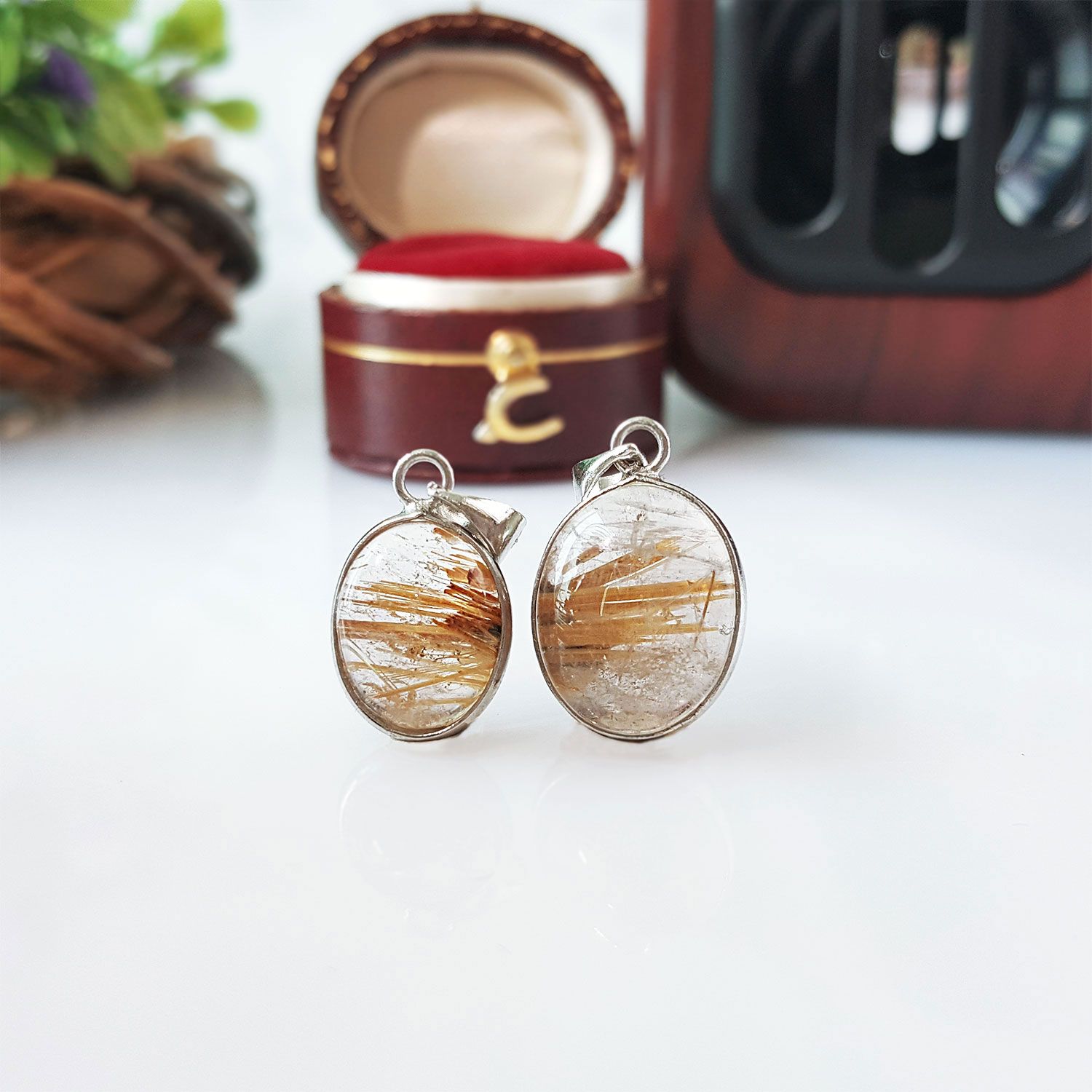 Gold Rutilated Pendant