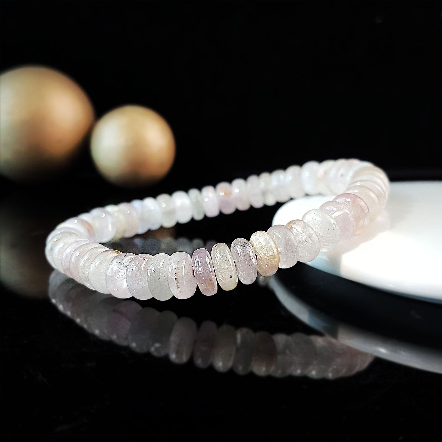 Kunzite Stacked Bead Bracelet