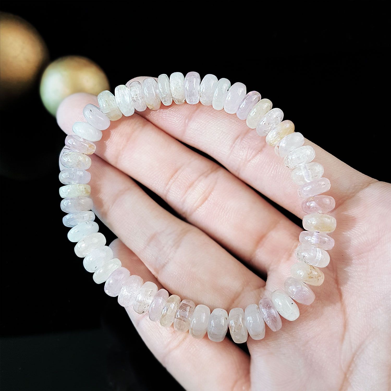 Kunzite Stacked Bead Bracelet