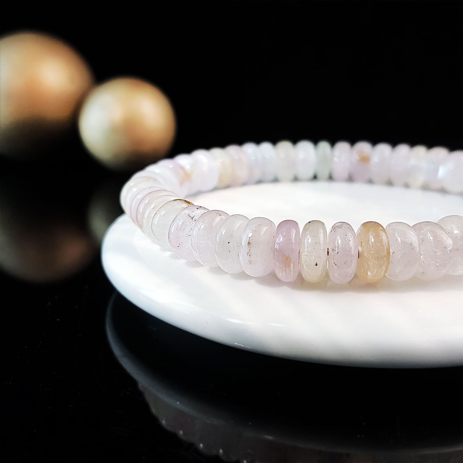 Kunzite Stacked Bead Bracelet