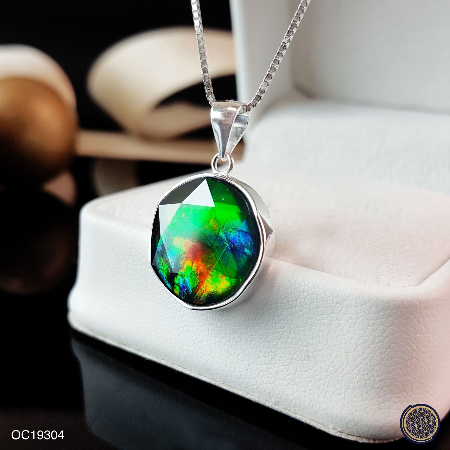 15mm Canada Ammolite  David Star Pendant
