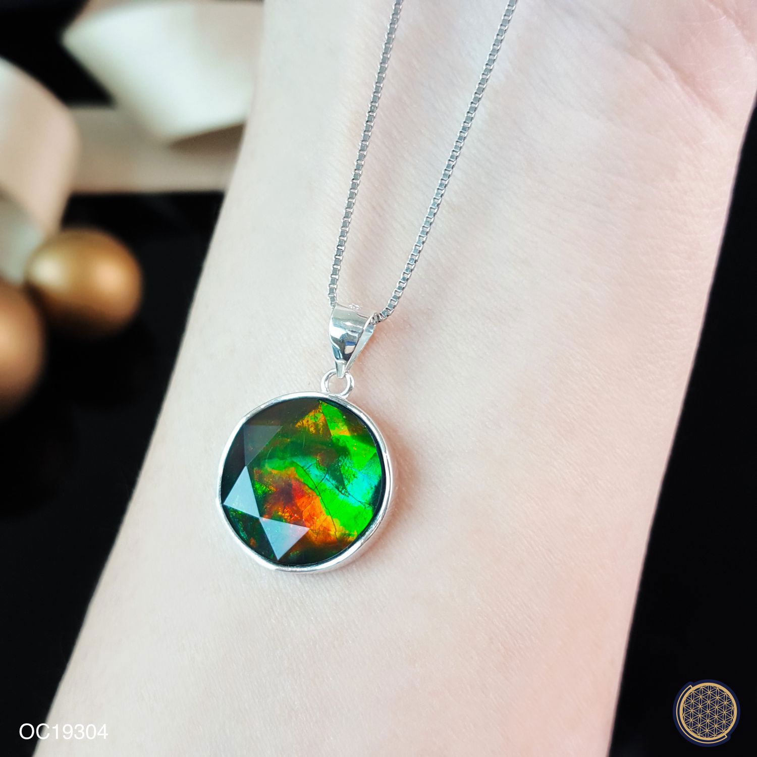 15mm 加拿大斑彩整片式大卫星吊坠