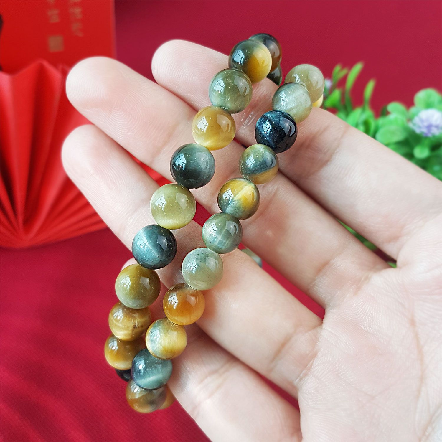 8mm 黄蓝虎眼手链